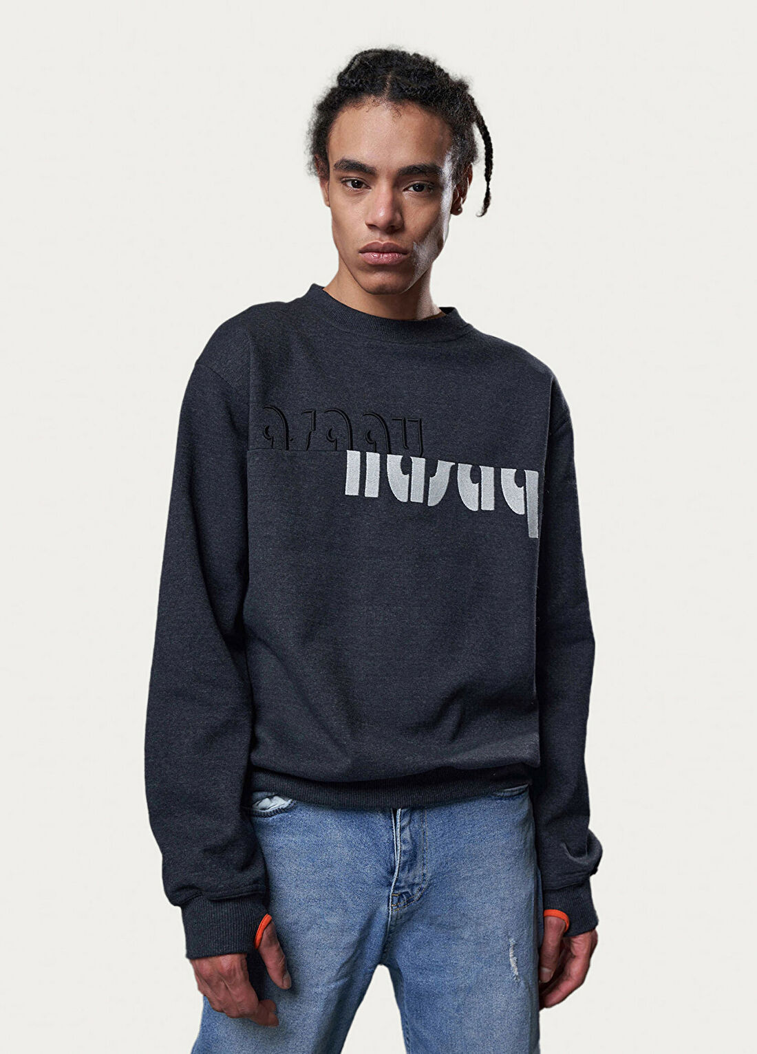 Nasaqu Rebu Regular Fit Antrasit Sweatshirt