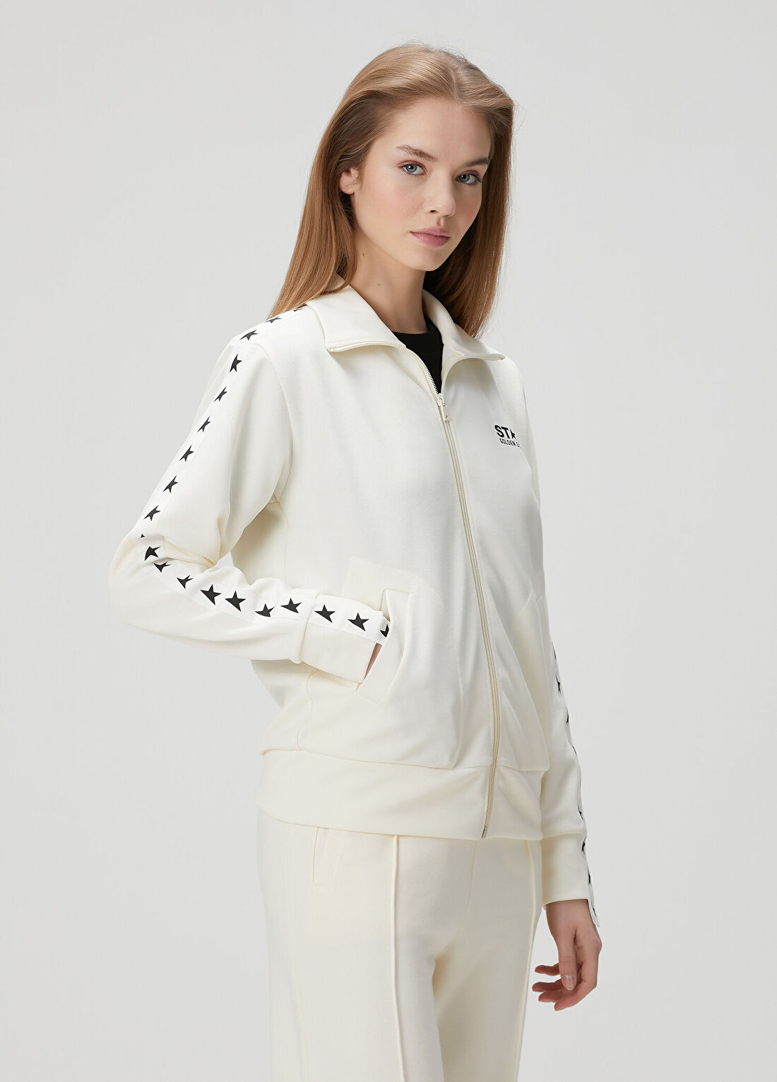 Golden Goose Krem Yıldız Şeritli Ceket görsel 3