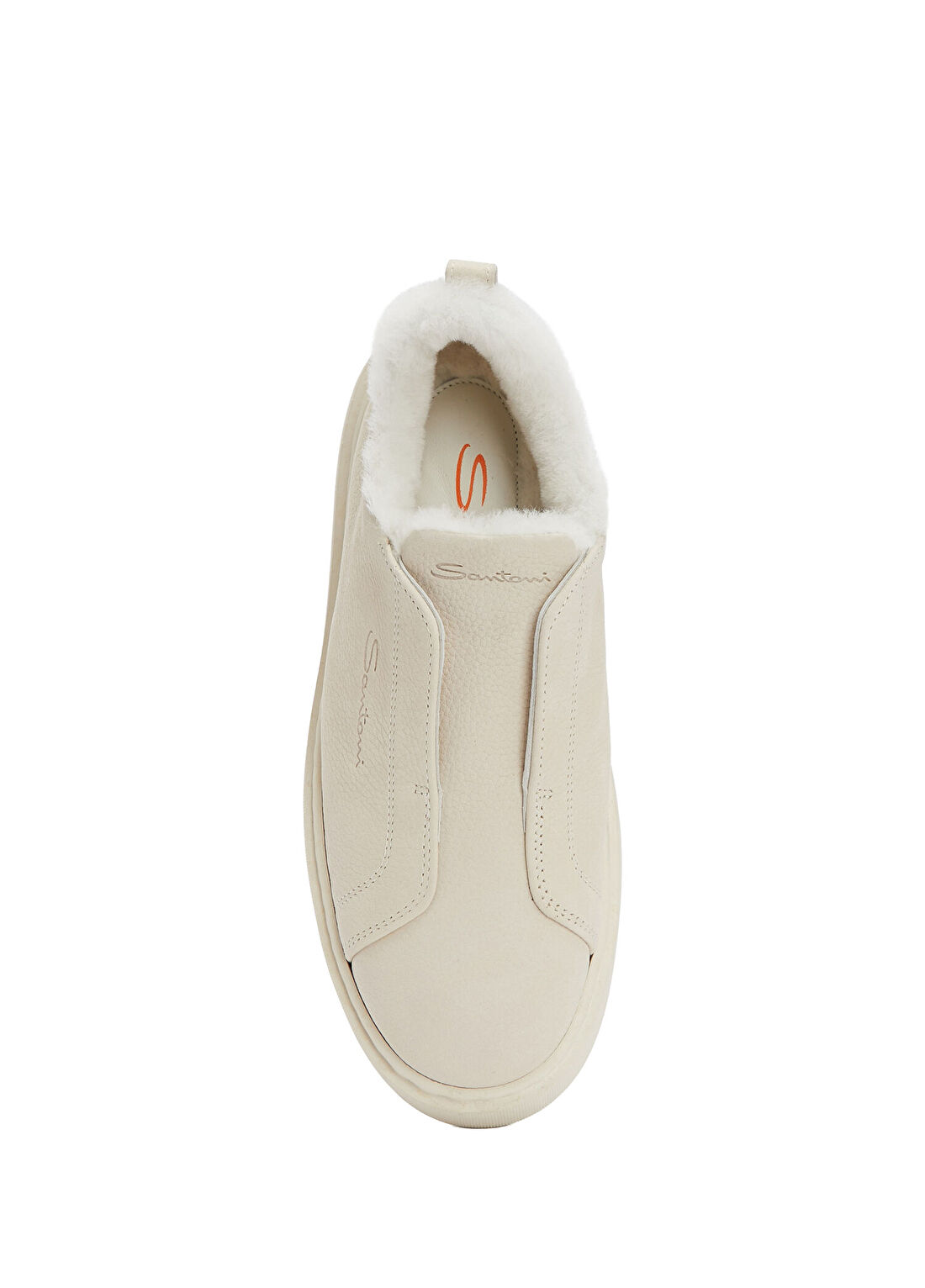 Santoni Victory Bej Kadın Süet Sneaker görsel 4