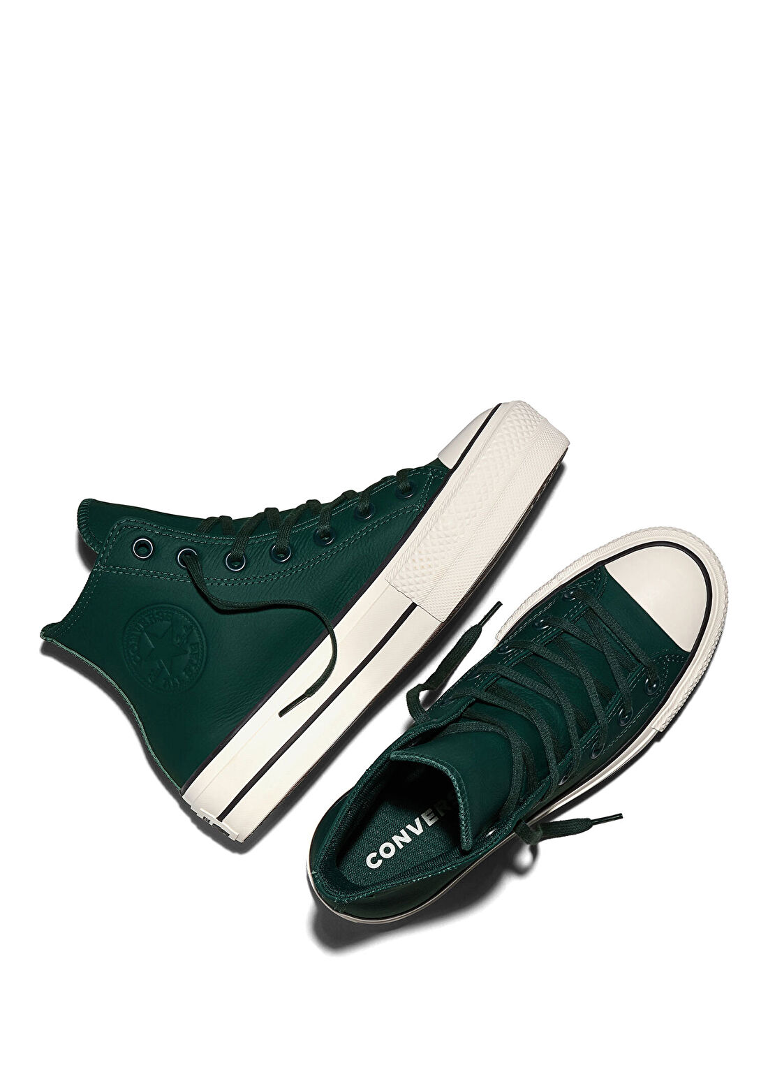 Converse Chuck Taylor All Star Lift Yeşil Deri Kadın Sneaker görsel 4