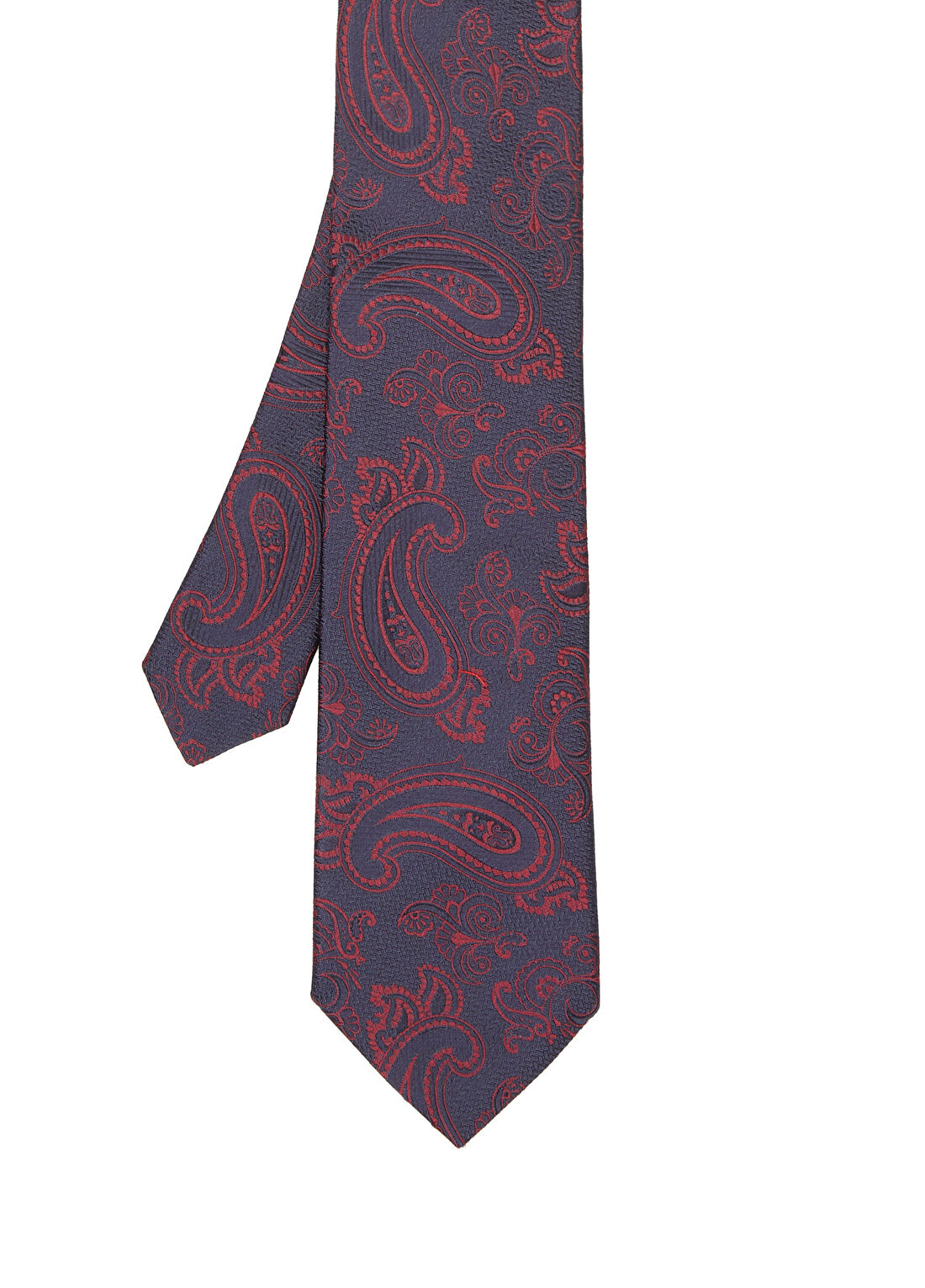 Beymen Collection Bordo Şal Desenli İpek Kravat