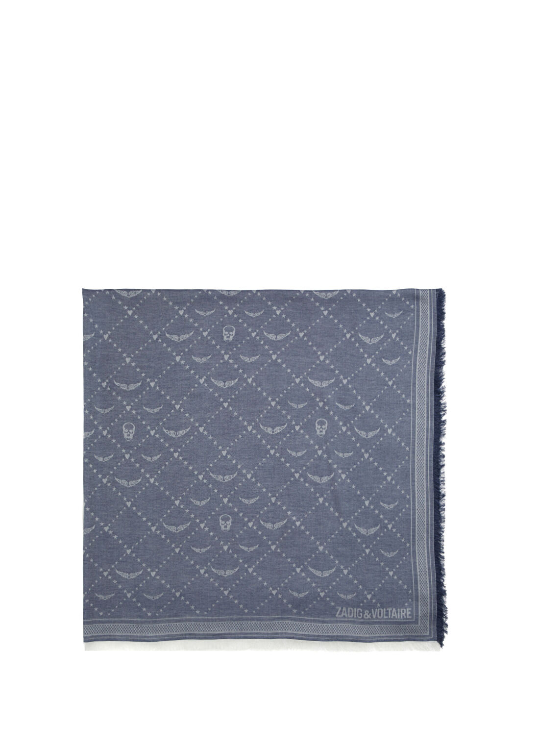 Zadig&Voltaire Liz Denim Monogram Mavi Kadın Şal