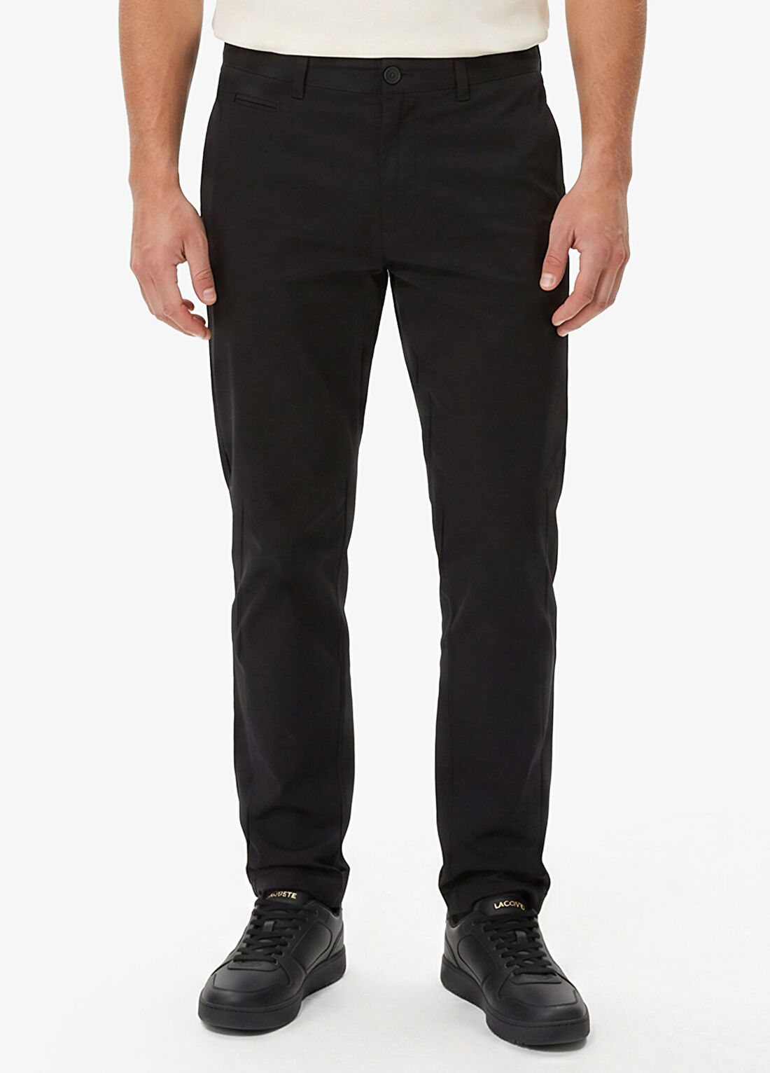 Lacoste Siyah Slim Fit Erkek Chino Pantolon görsel 3
