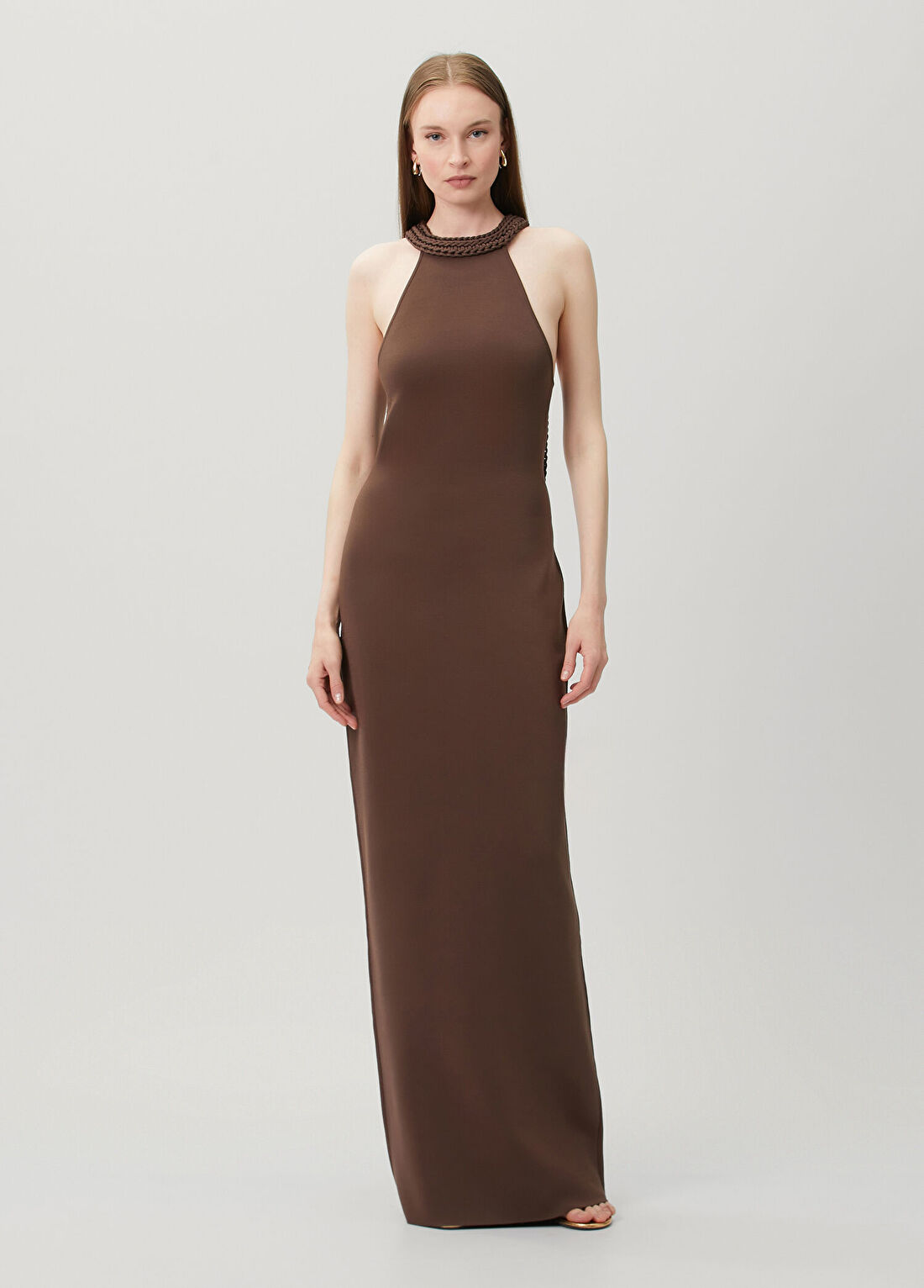 Cult Gaia Cassidy Gown Kahverengi Maxi Elbise görsel 3