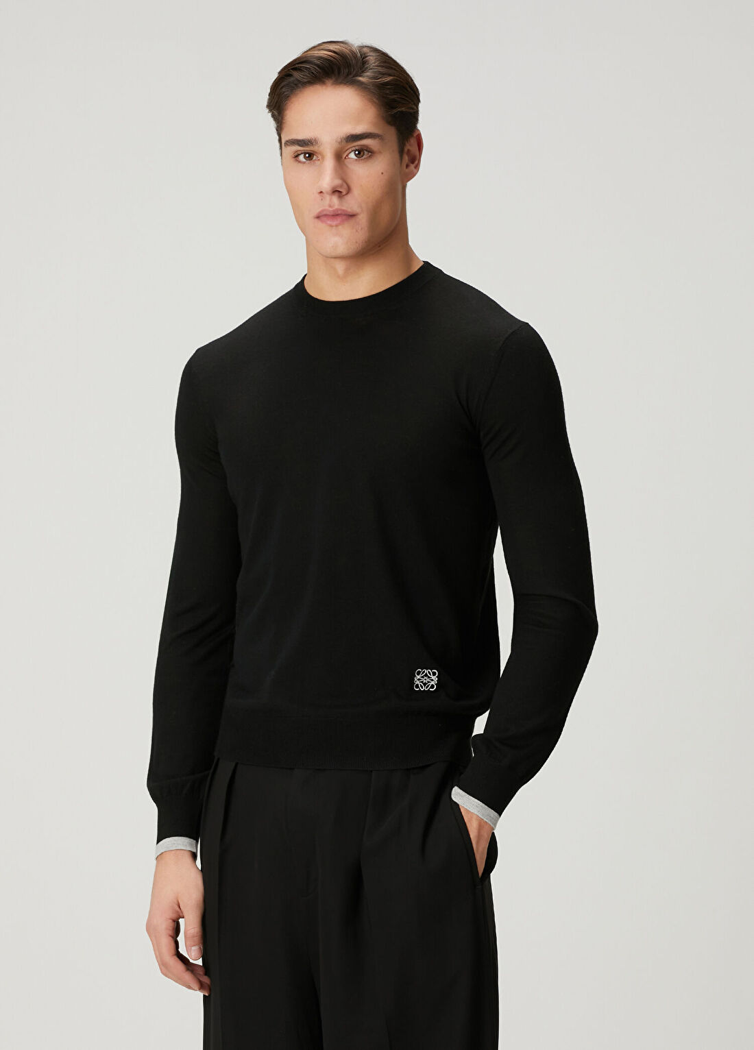 Loewe Regular Fit Siyah Yün Kazak