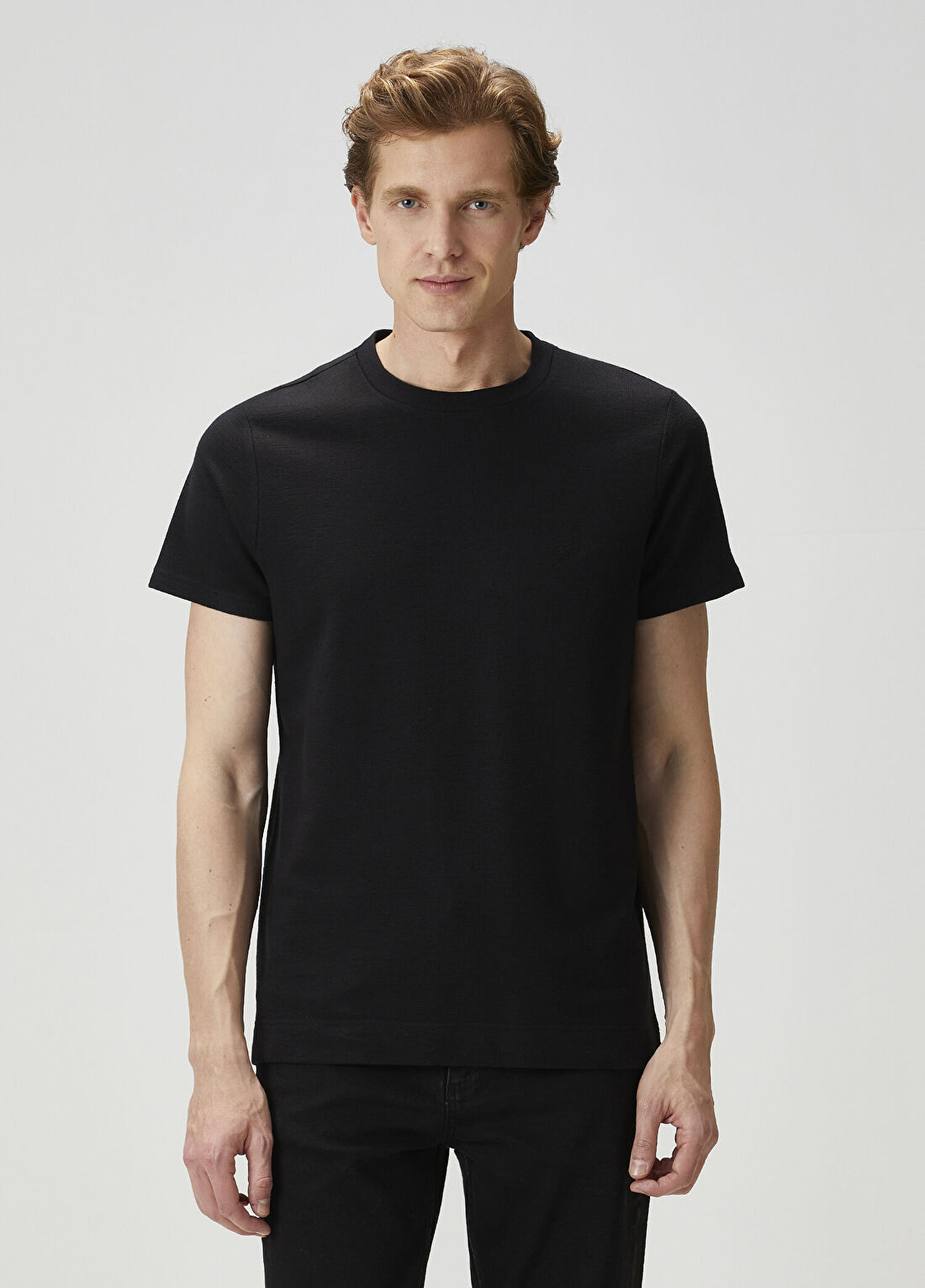 Beymen Club Relax Fit Siyah Flam Görünümlü T-shirt