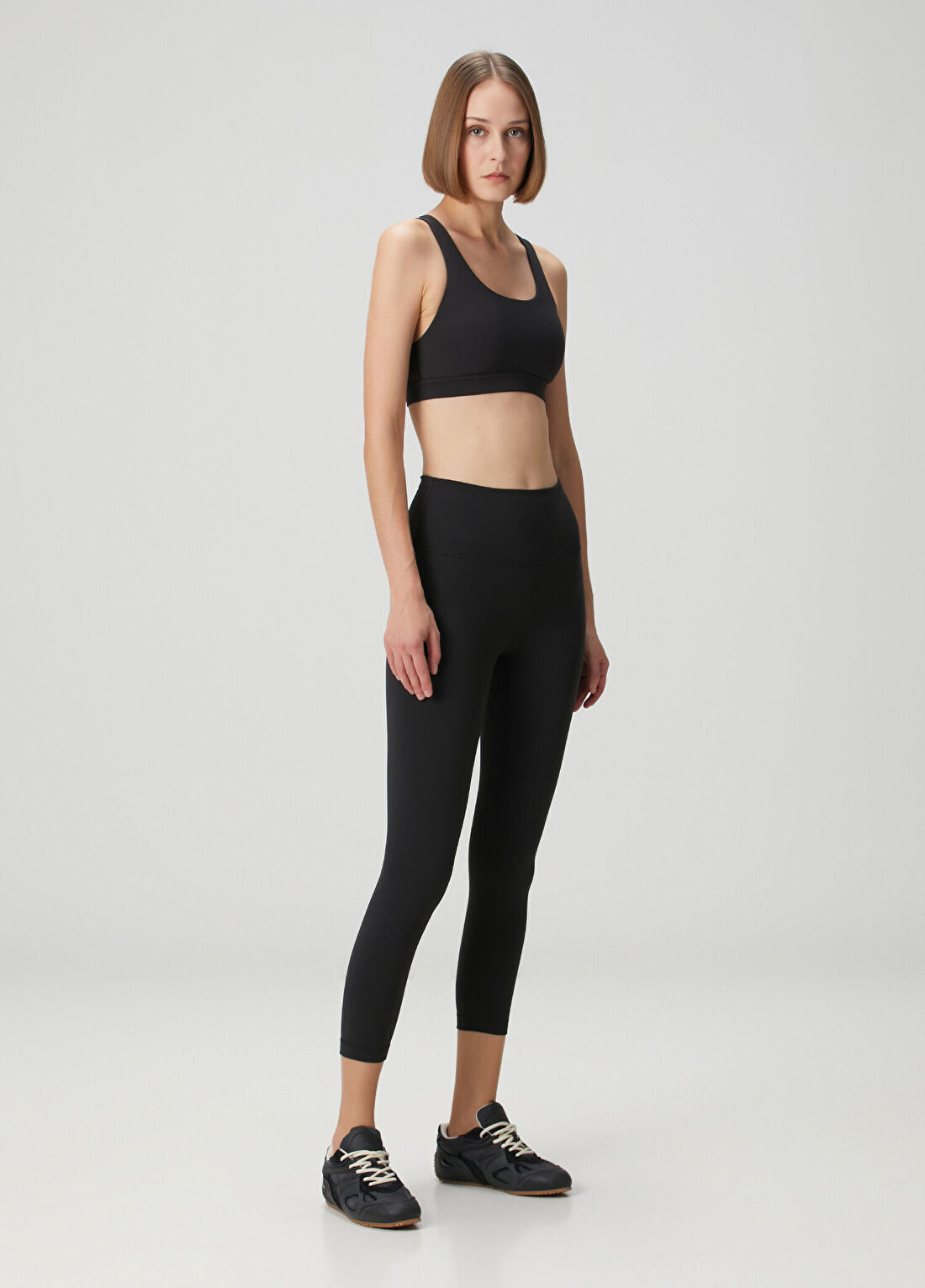 lululemon Wunder Train High Rise Crop Siyah Tayt 23"