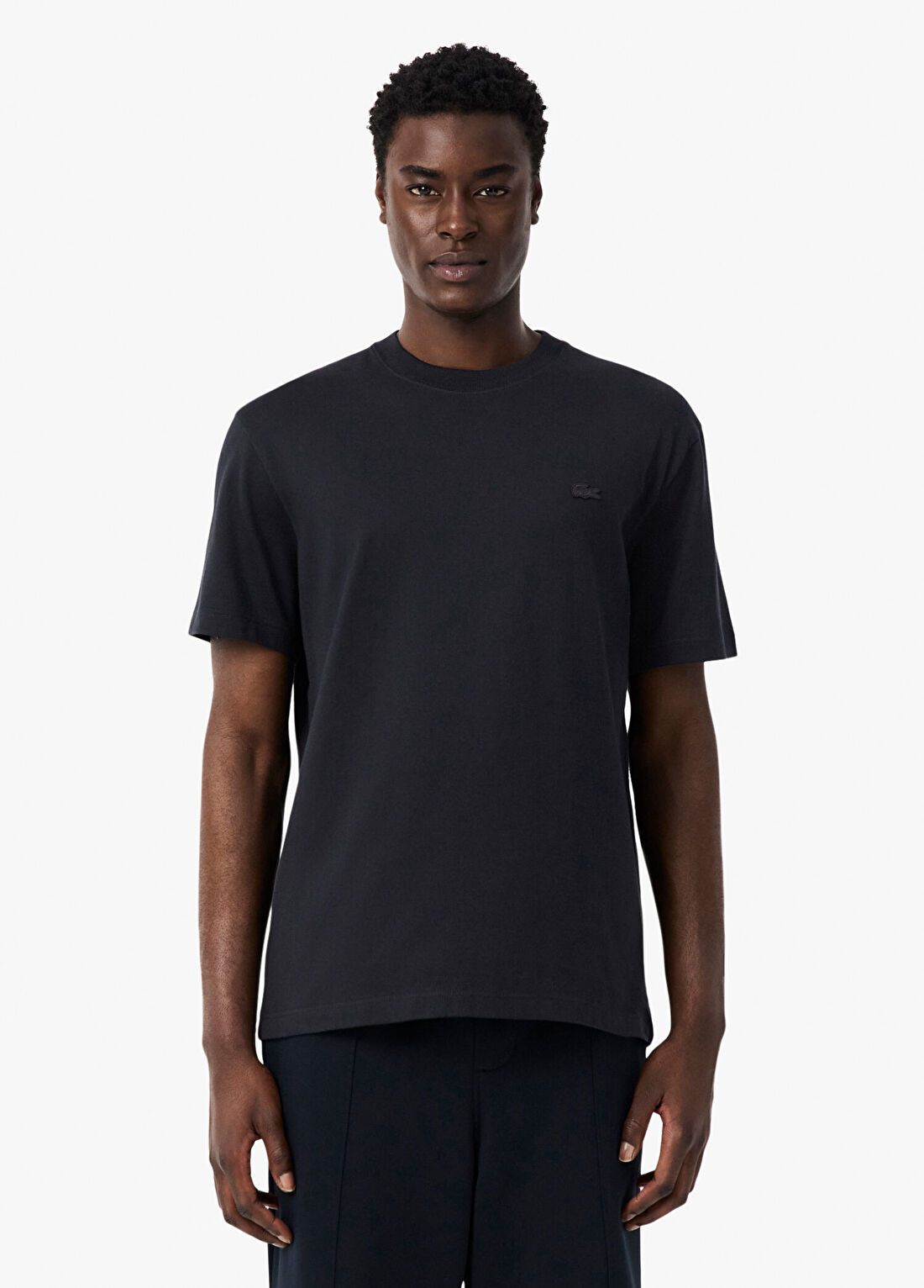 Lacoste Koyu Gri Baskılı Classic Fit Bisiklet Yaka Kısa Kollu Erkek T-Shirt