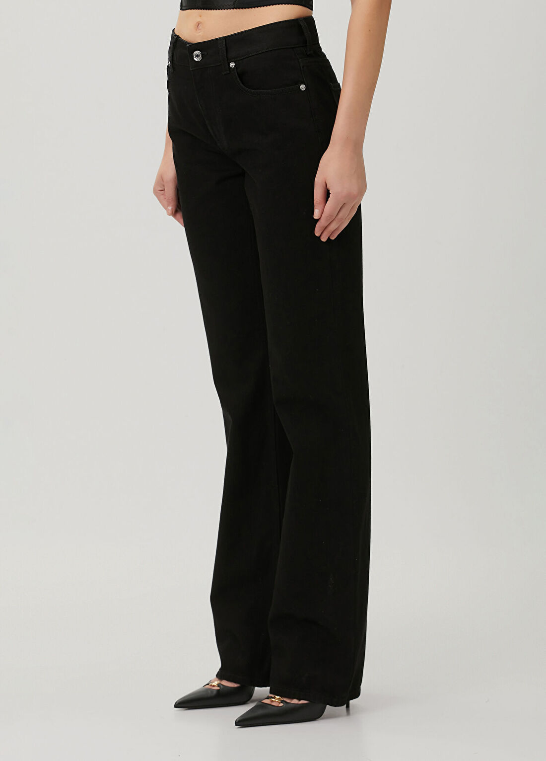 Dolce&Gabbana Siyah Straight Leg Jean Pantolon görsel 2