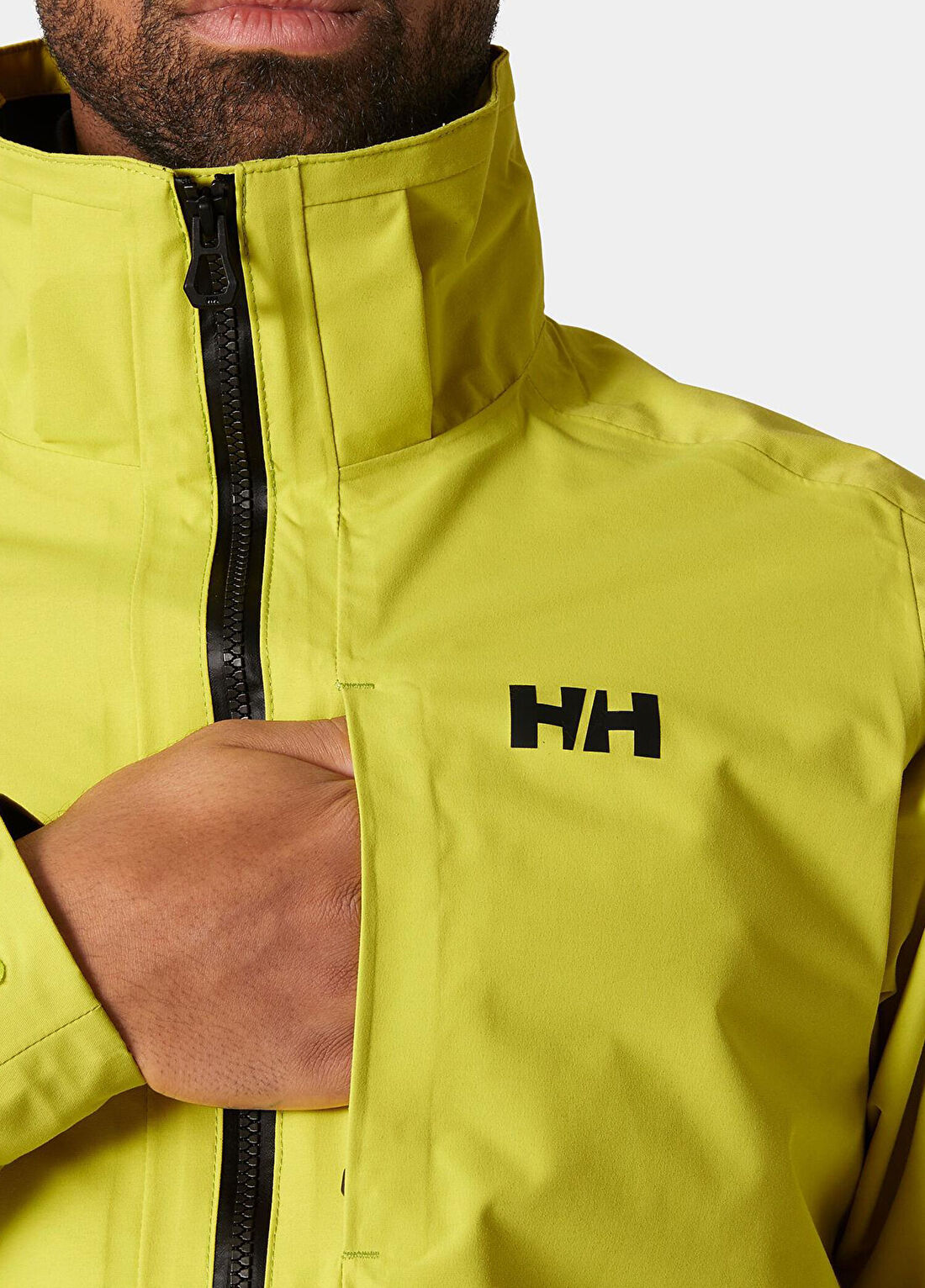 Helly Hansen Hp Storm Racing Cyber Lime Kapüşonlu Erkek Mont görsel 3