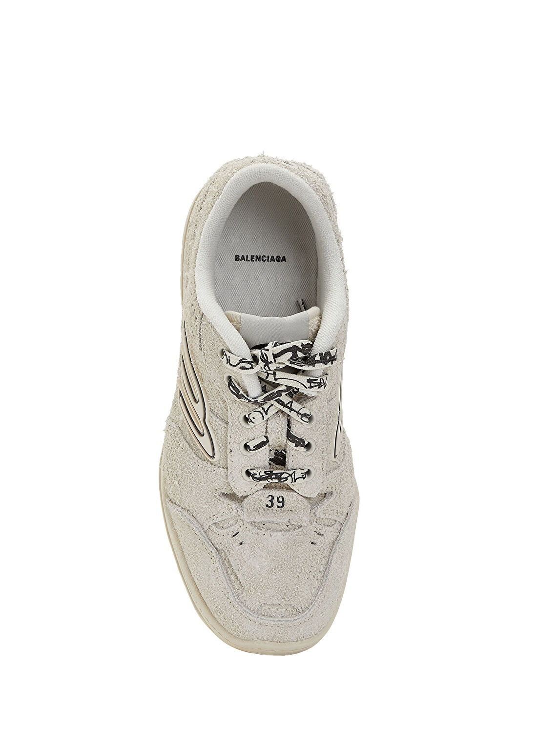 Balenciaga Hamptons Bej Siyah Kadın Deri Sneaker görsel 4