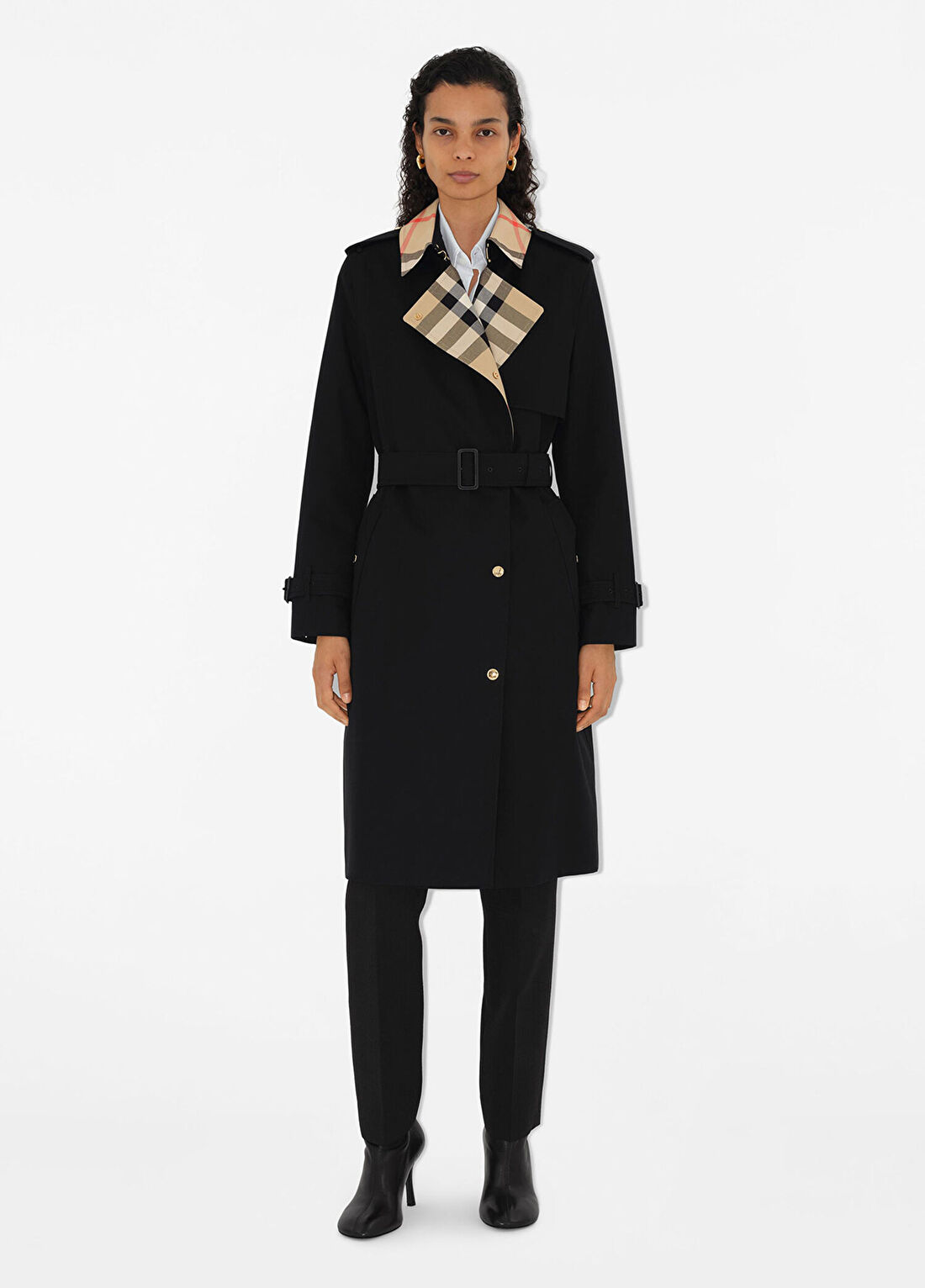 Burberry Sandridge Siyah Kadın Pardesü görsel 2