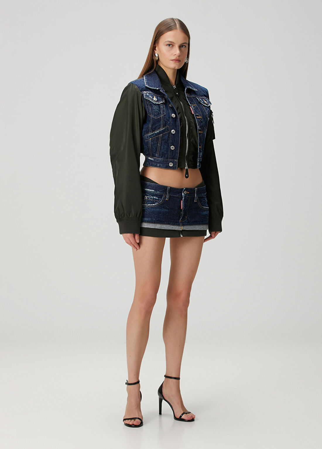 Dsquared2 Yeşil Mavi Denim Bomber Ceket görsel 2