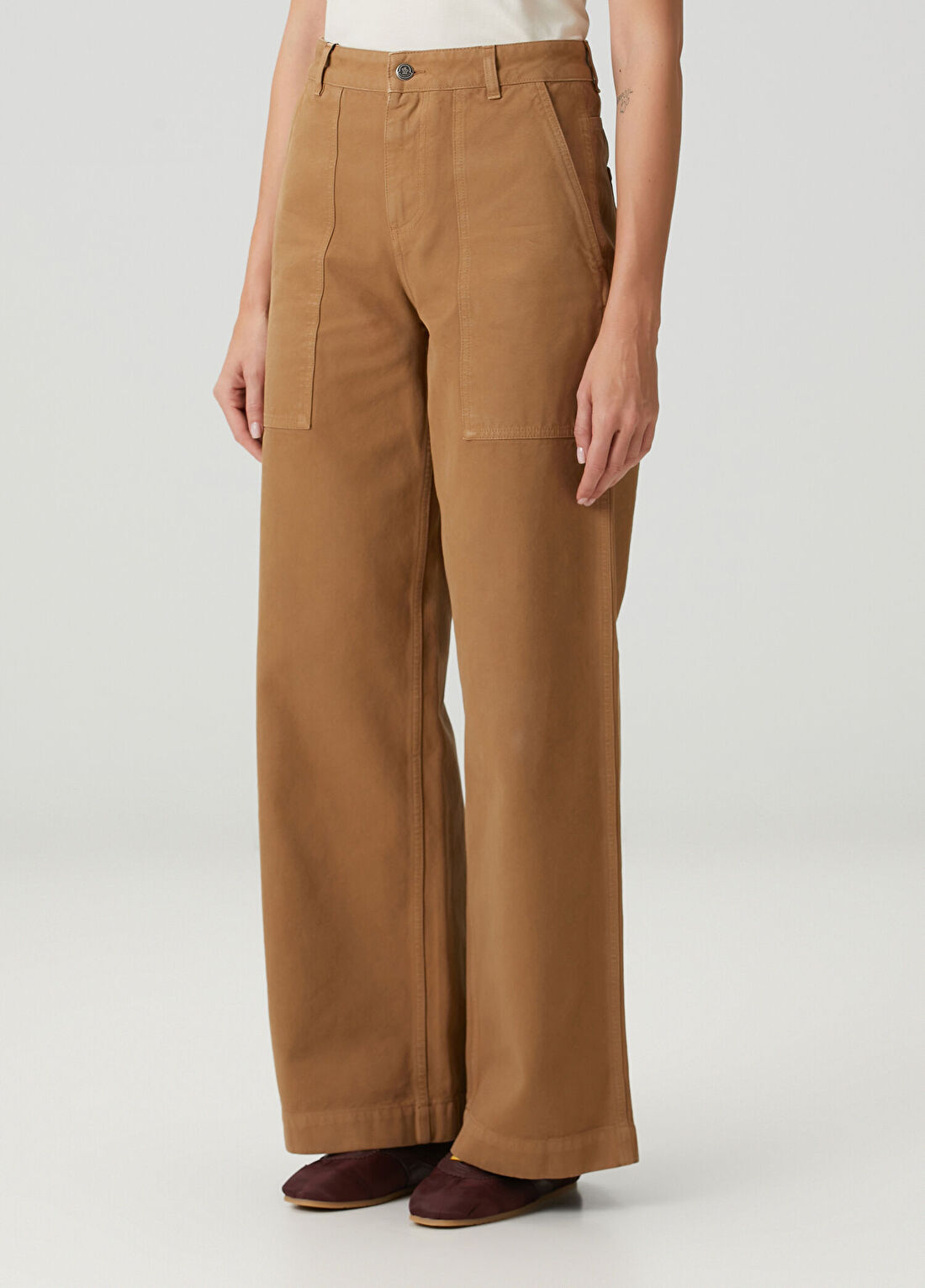 Moncler Kahverengi Wide Leg Pantolon görsel 3