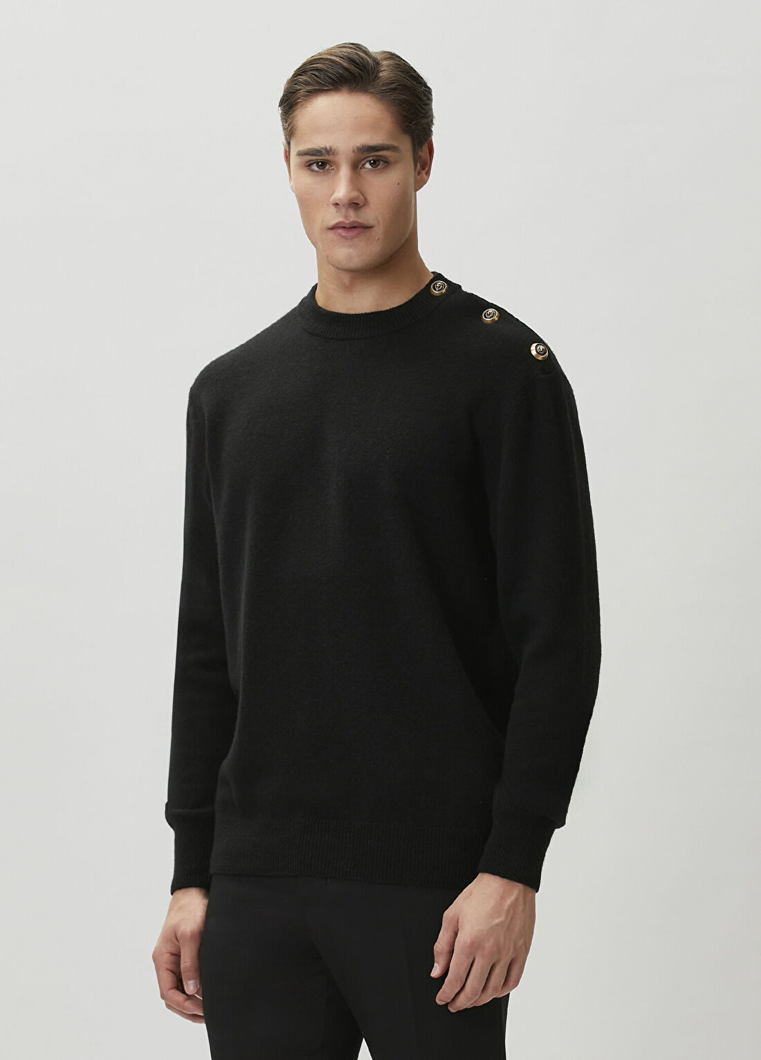 Balmain Siyah Gold Düğmeli Kaşmir Triko görsel 3