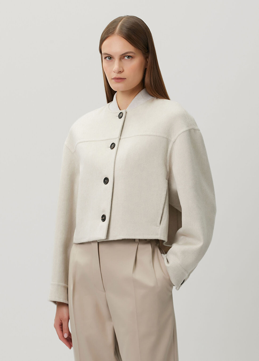 Brunello Cucinelli Ekru Kaşmir Ceket