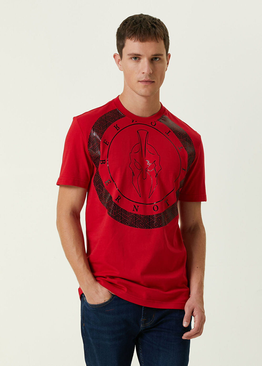 Bernotti Kırmızı Varak Baskılı T-shirt