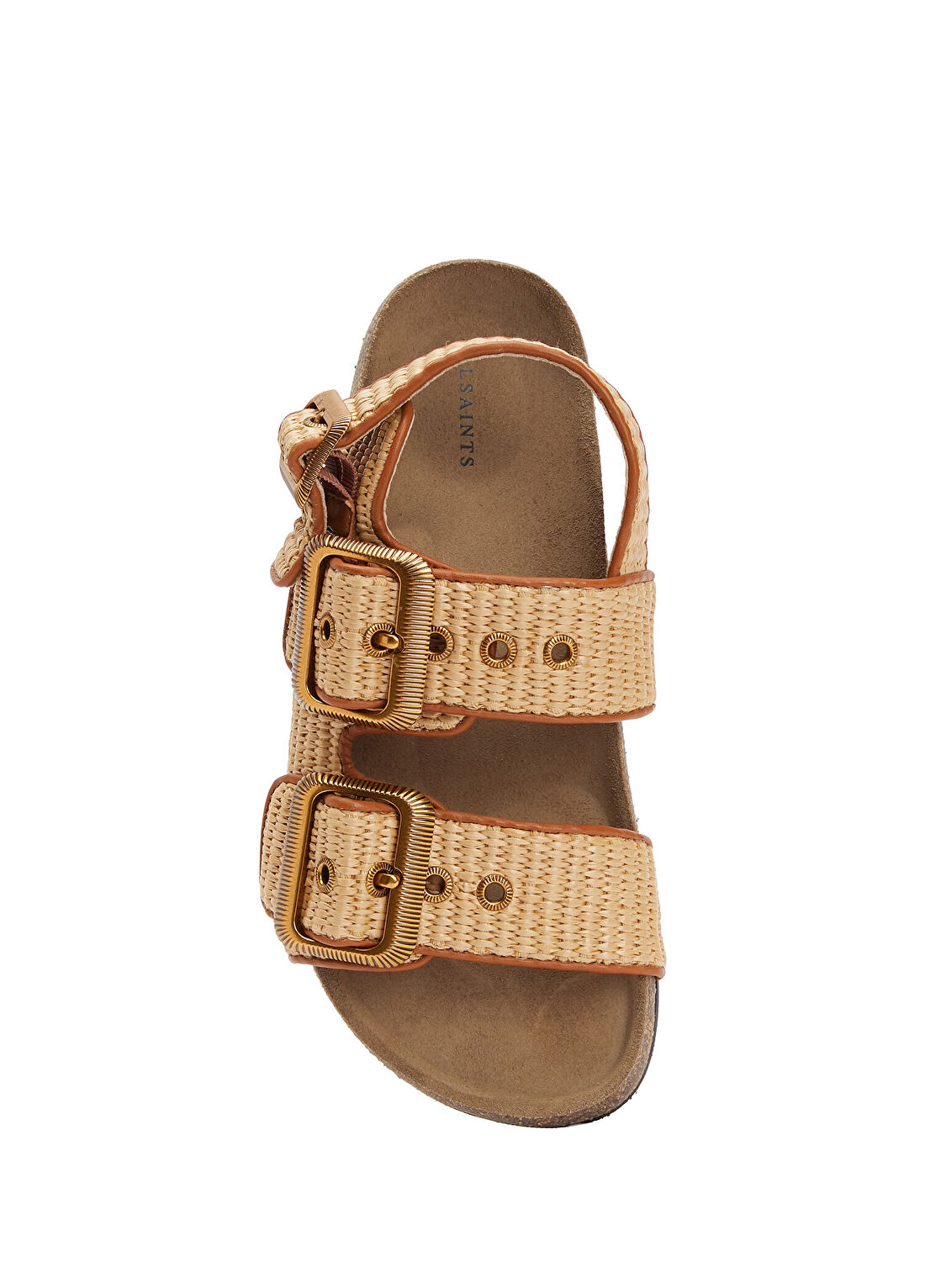 AllSaints Staffa Bej Kadın Rafya Sandalet görsel 4