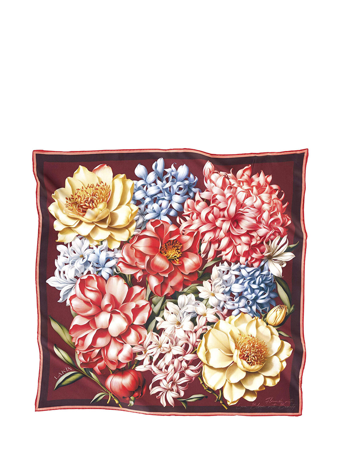 Lakin Seduction Bouquet Twill İpek Kadın Fular 65 cm