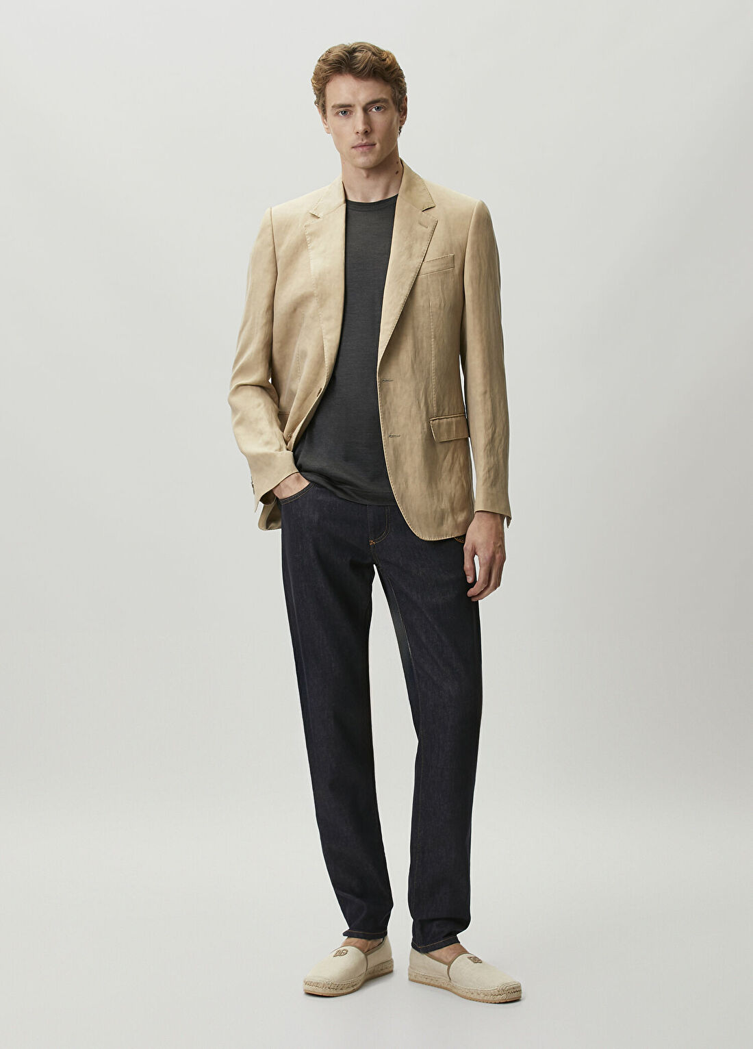 Dolce&Gabbana Bej Keten Ceket görsel 2