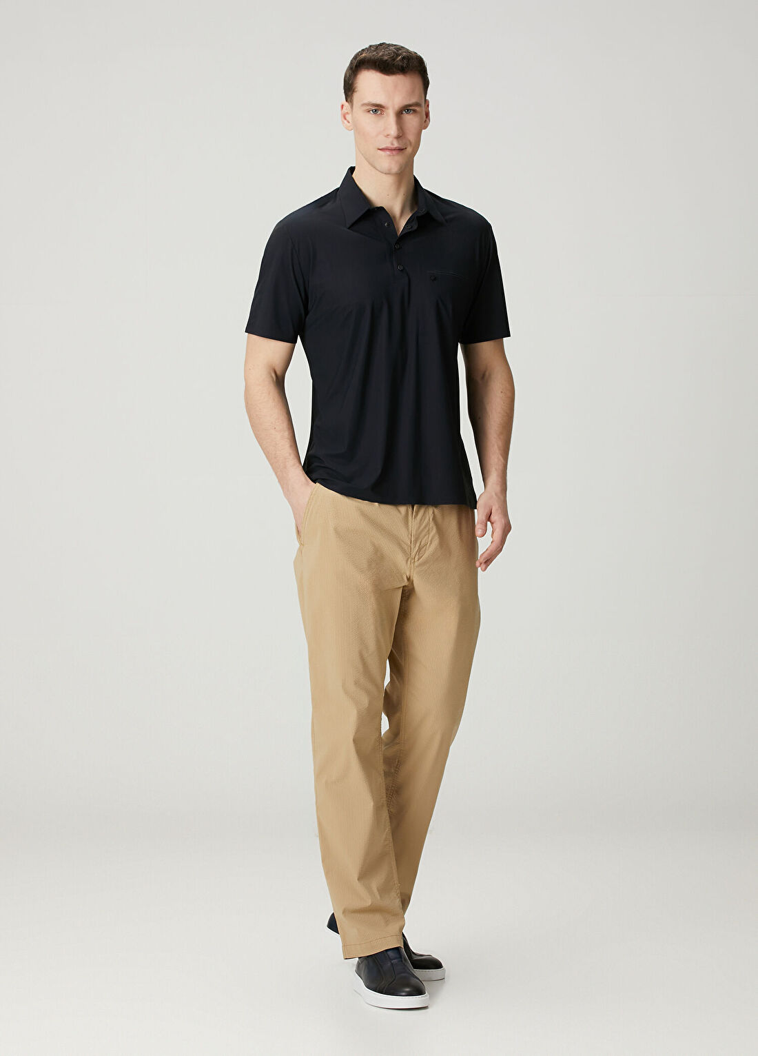 Isaora Ultra Light Sentient Siyah Polo Yaka T-shirt görsel 2