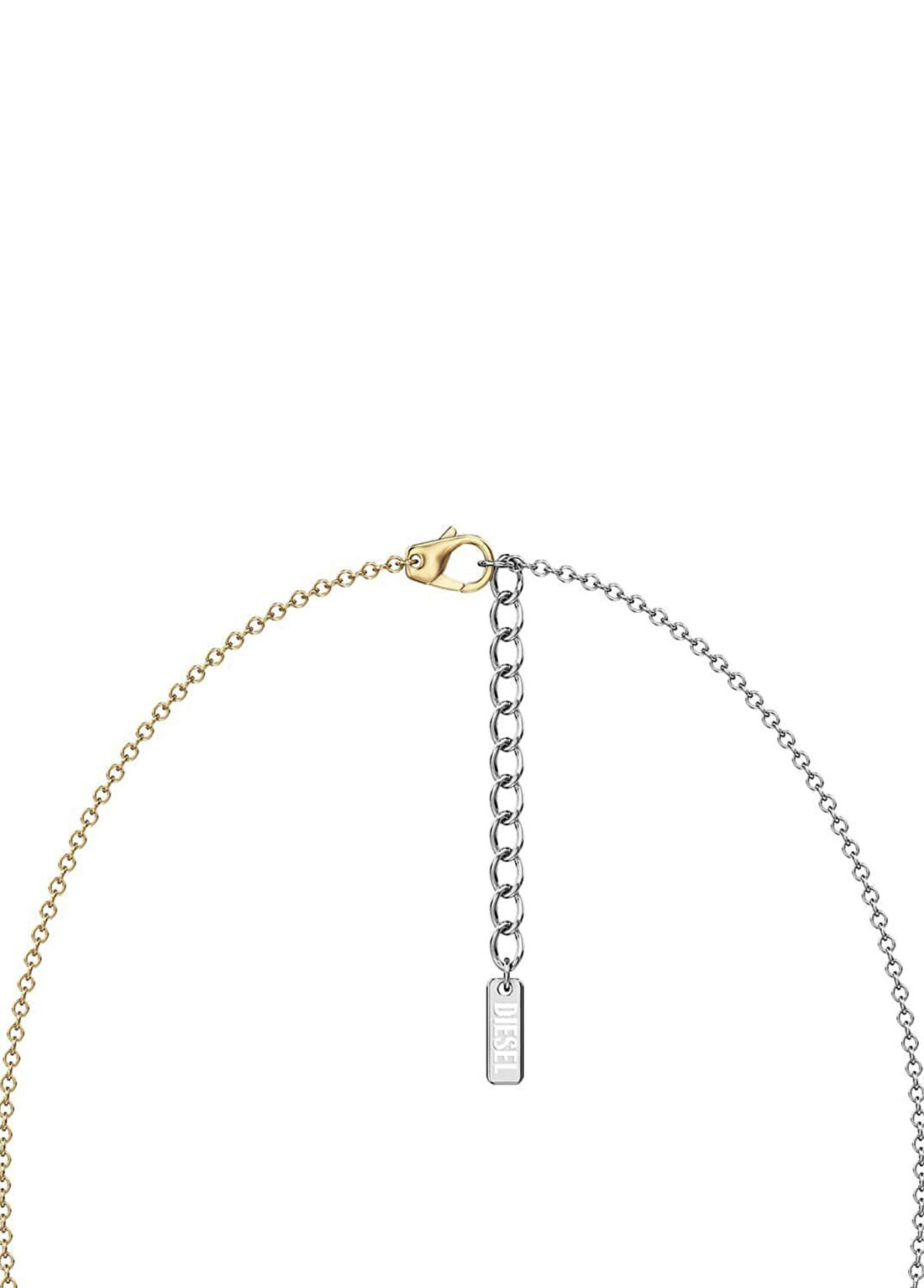 Diesel DJDX1687-931 Altın Rengi Metalik Gri Çelik Unisex Kolye görsel 2