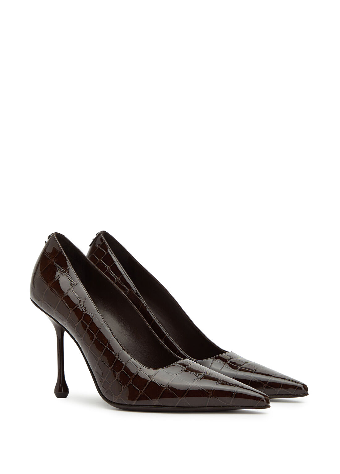 Jimmy Choo Ixia Kahverengi Rugan Deri Stiletto görsel 2