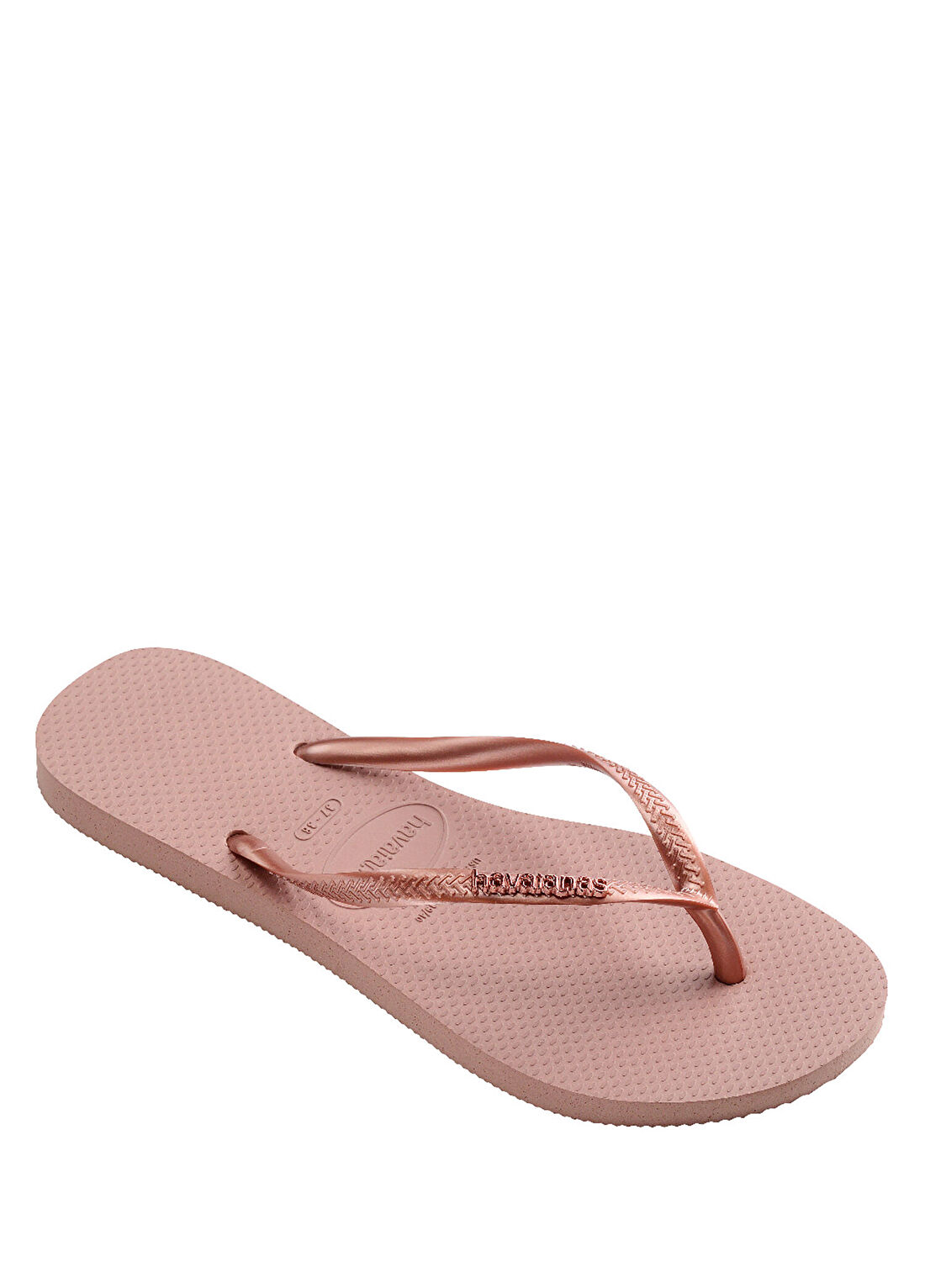 Havaianas Slim Logo Metallic Pembe Kadın Plaj Terliği görsel 2