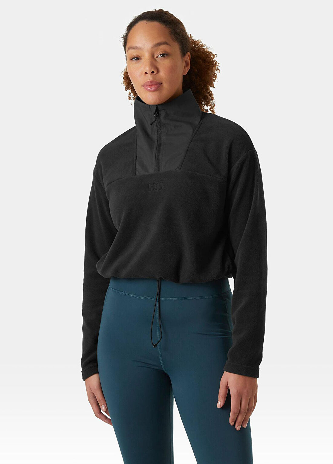 Helly Hansen W Daybreaker Siyah Yüksek Yaka Fermuarlı Kadın Polar görsel 2