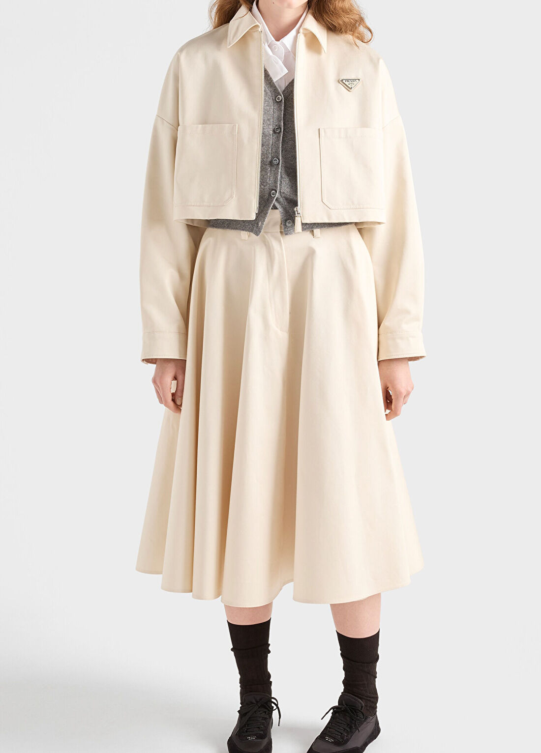 Prada Chino Midi Kloş Kadın Etek görsel 3