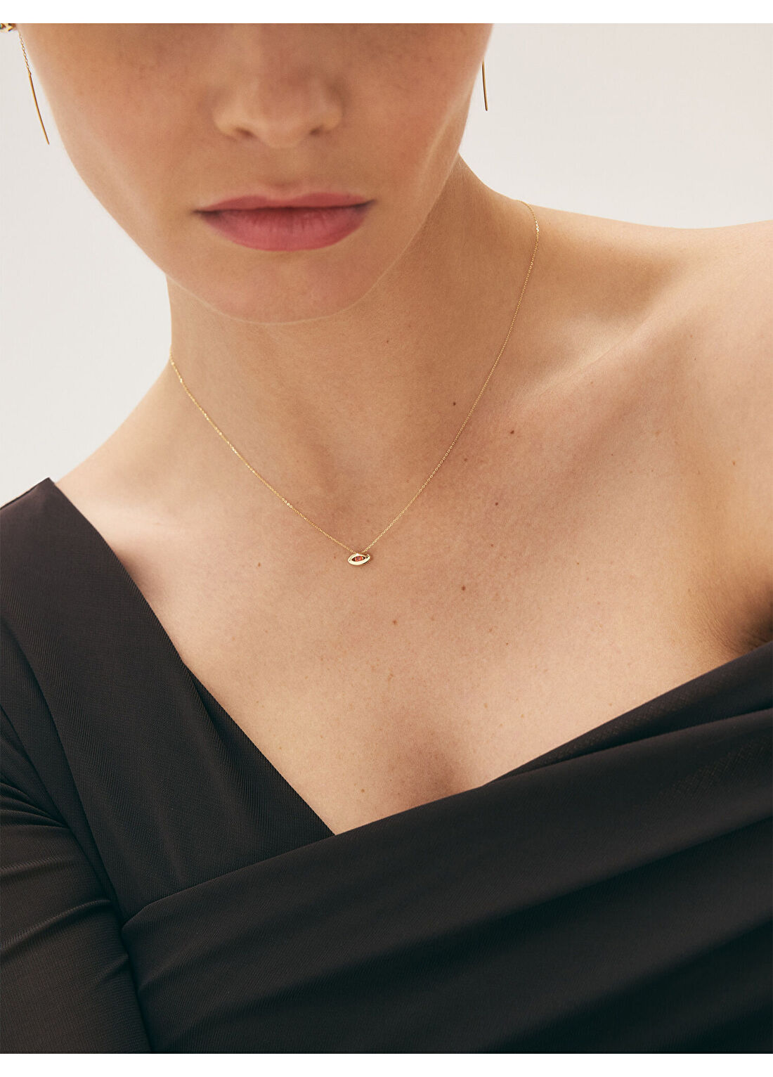 Orena Jewelry Ruby Eye Taşlı 14 Ayar Altın Kadın Kolye görsel 4