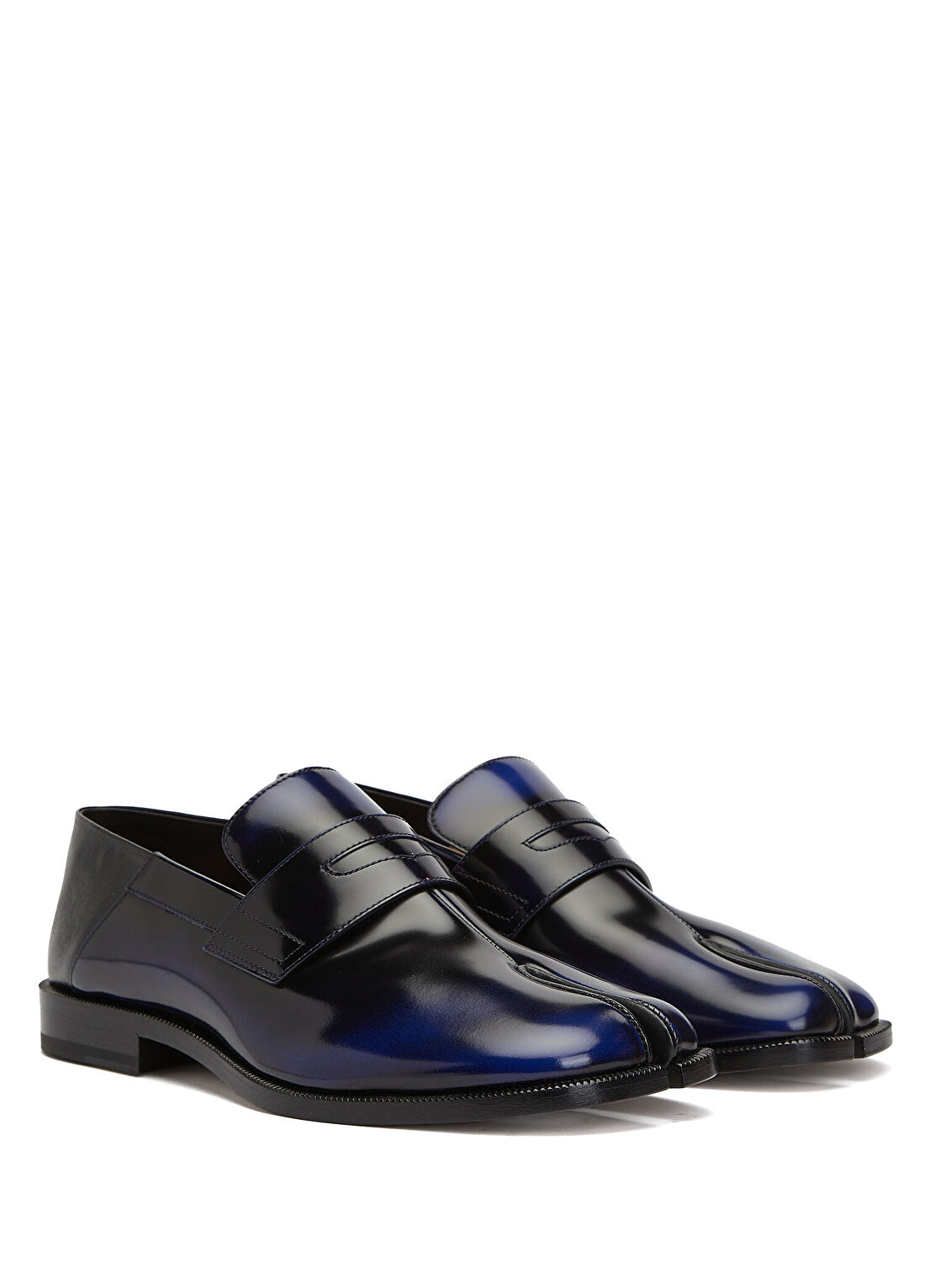 Maison Margiela Tabi Lacivert Erkek Deri Loafer görsel 2