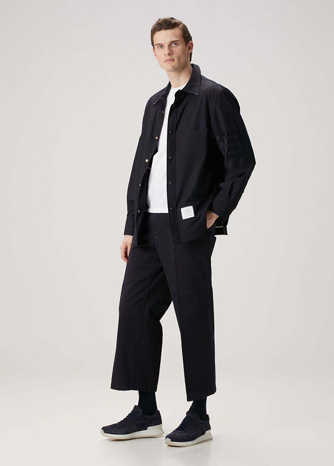 Thom Browne Beyaz Logo Detaylı T-shirt görsel 2