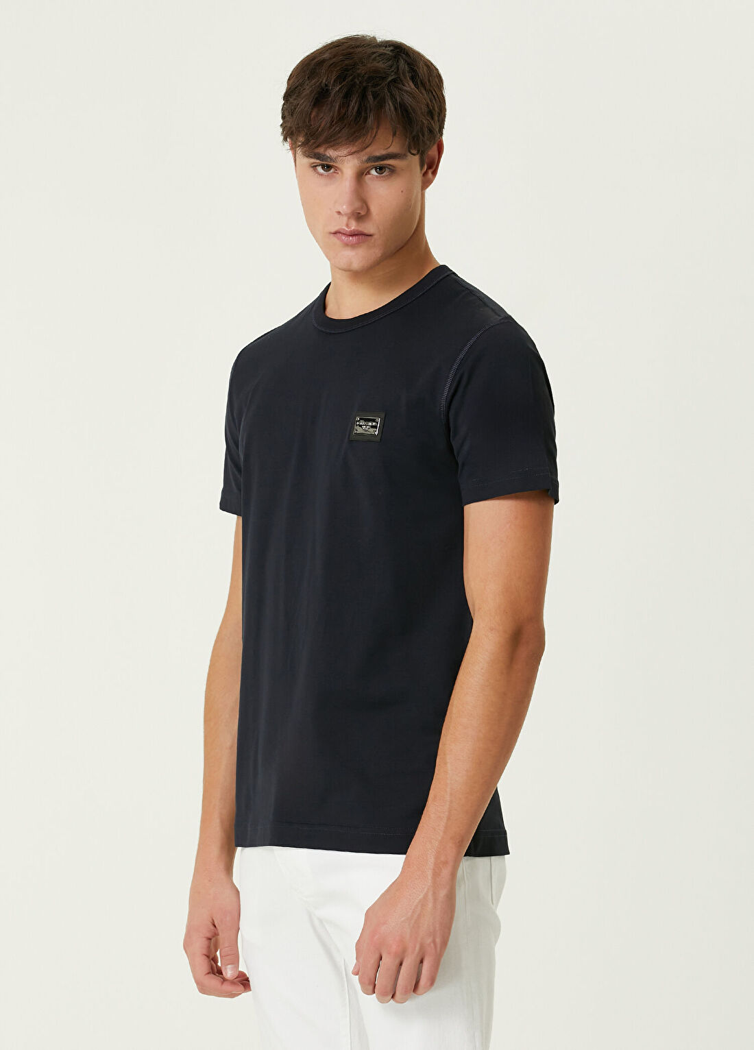 Dolce&Gabbana Lacivert Logo Detaylı T-shirt