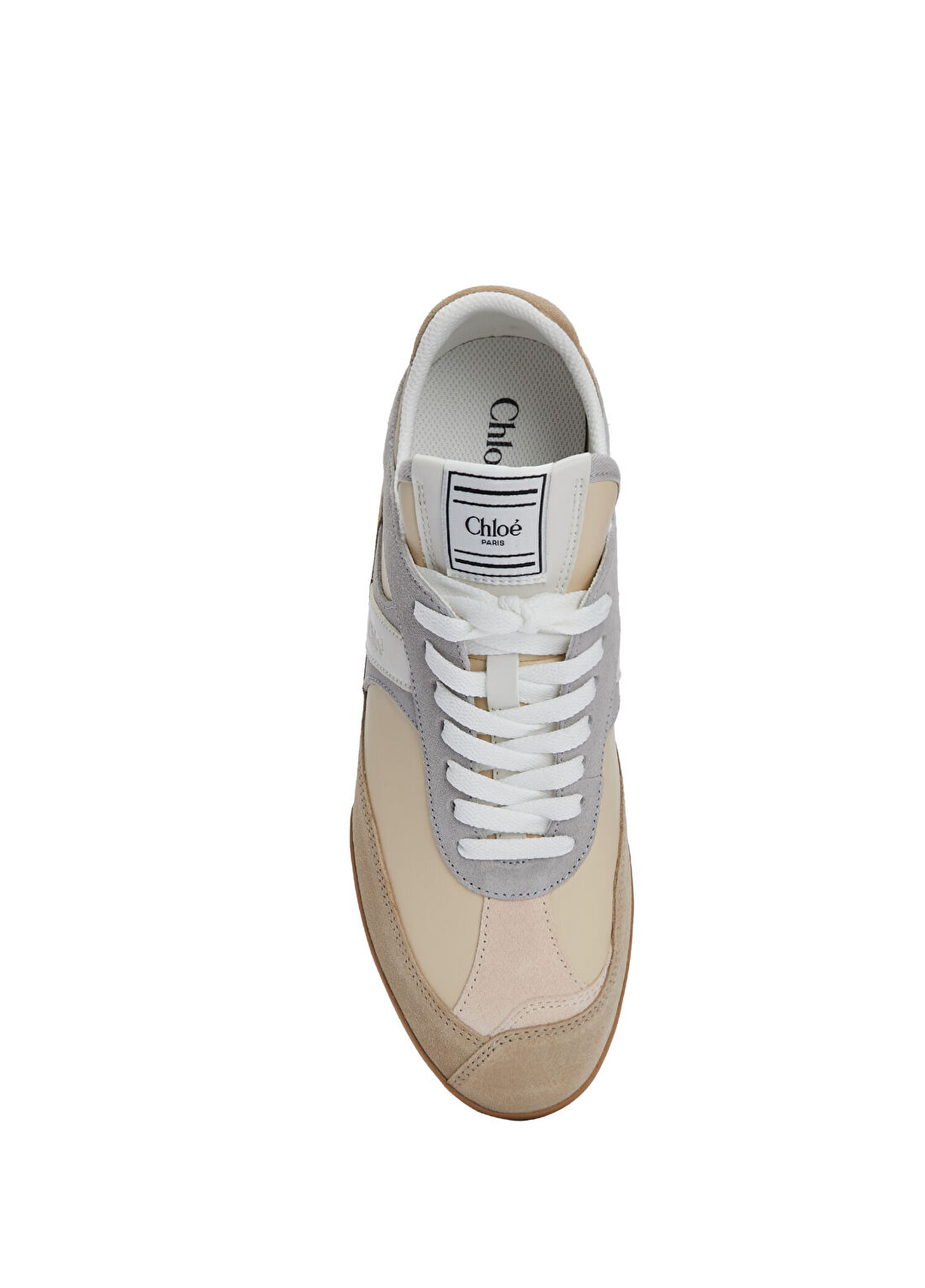Chloe Kick Gri Bej Kadın Deri Sneaker görsel 4