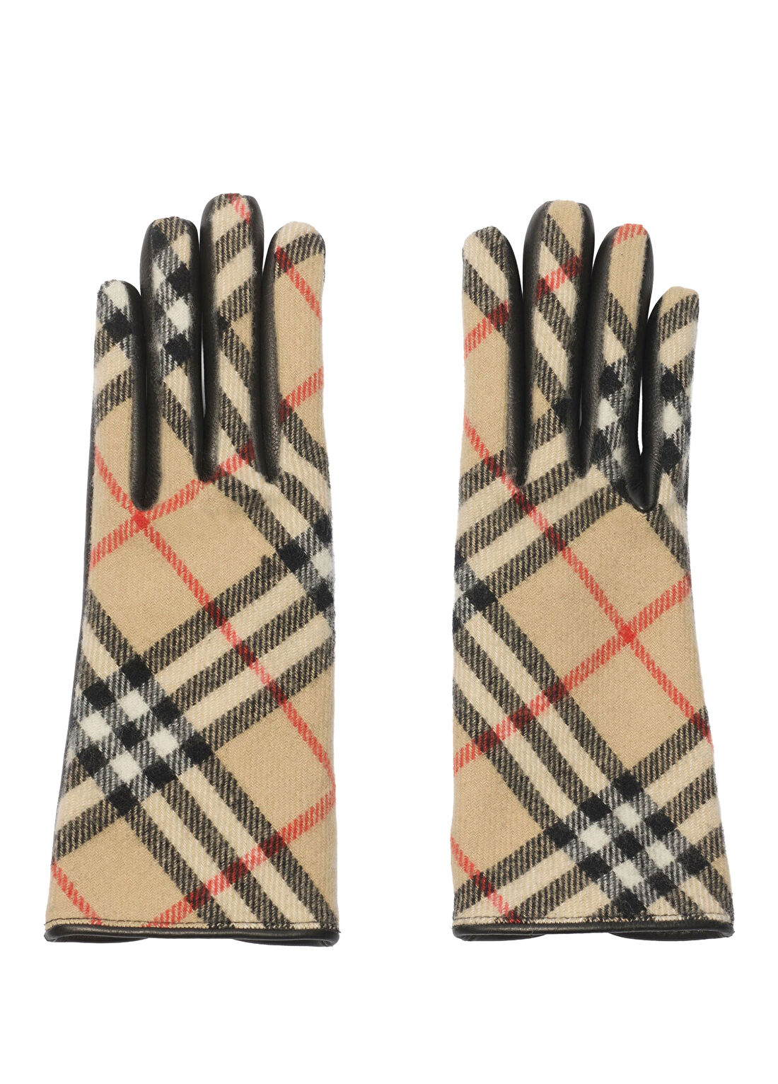 Burberry Core Check Bej Yün Kaşmir Kadın Eldiven