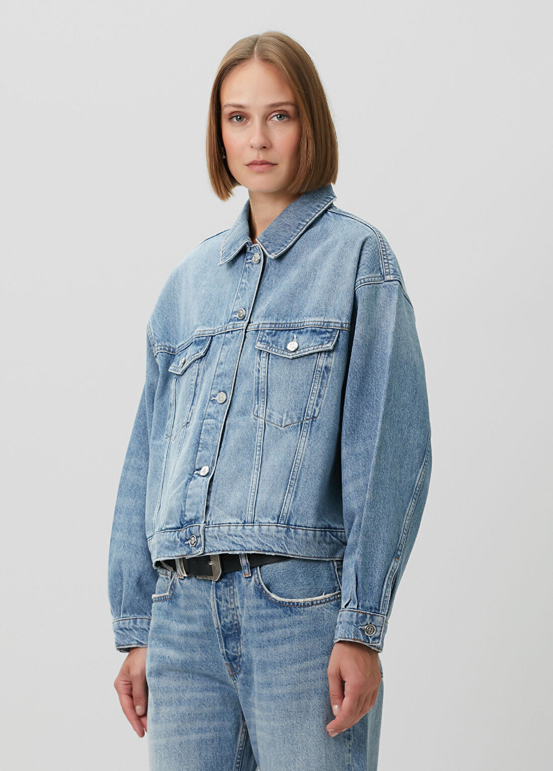 Anine Bing Quincy Mavi Denim Ceket görsel 3