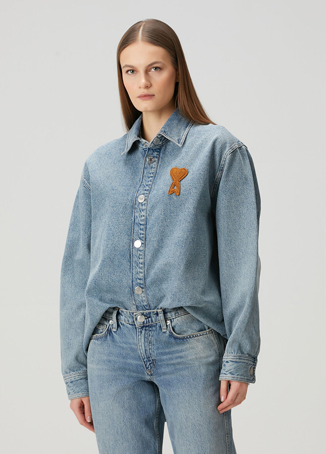 Ami Paris Mavi Denim Dış Gömlek
