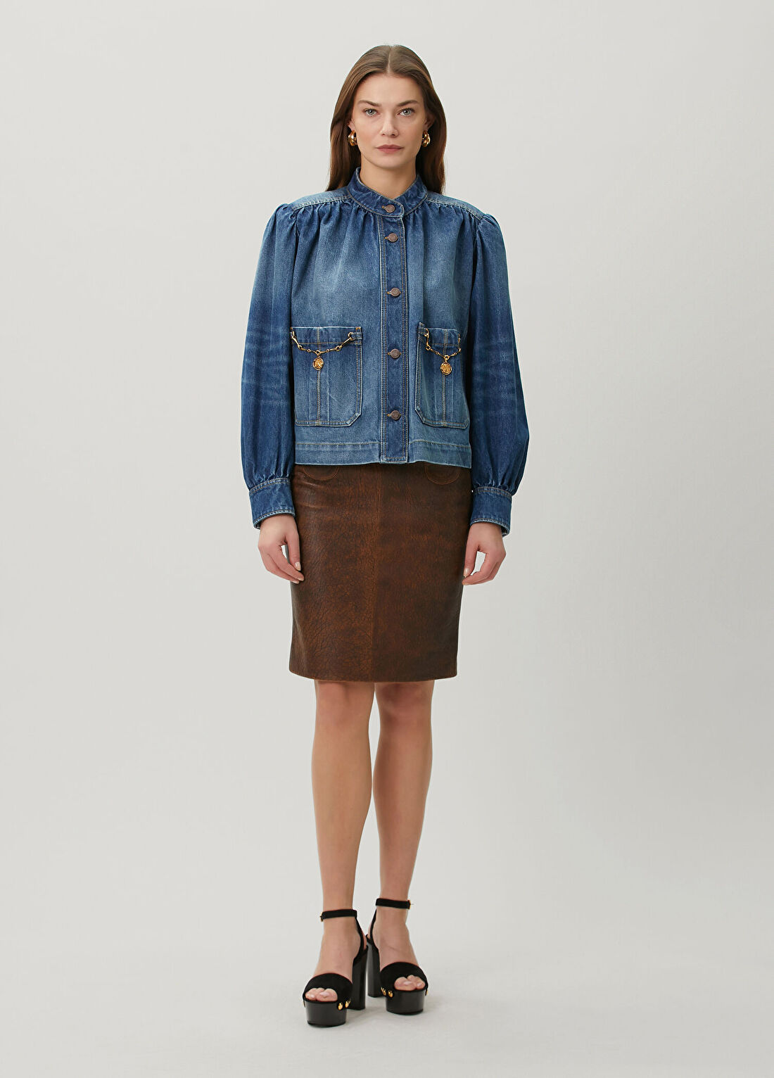 Chloe Lacivert Denim Ceket görsel 2