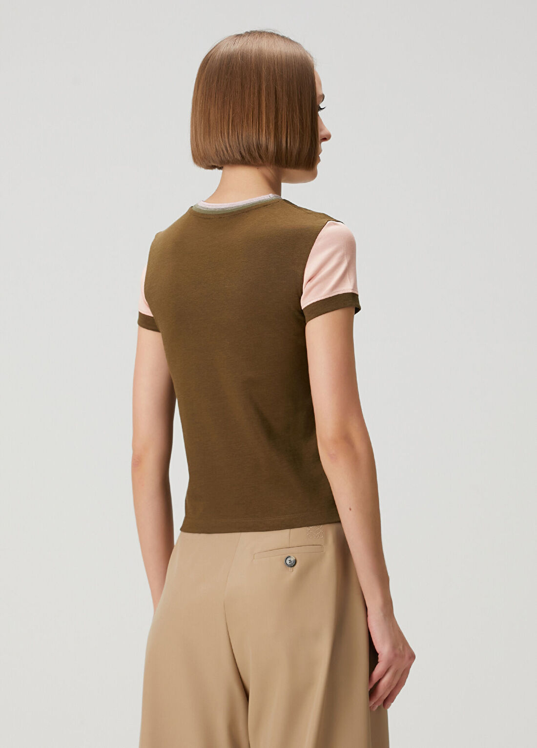 Loewe Haki Logo Nakışlı T-shirt görsel 4