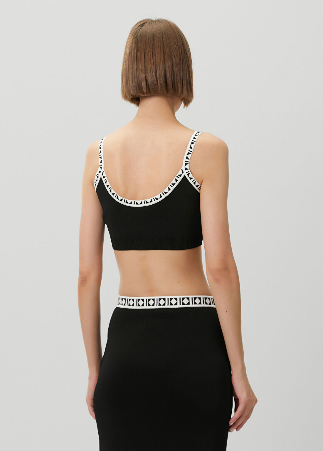 Versace Siyah Crop Triko görsel 4