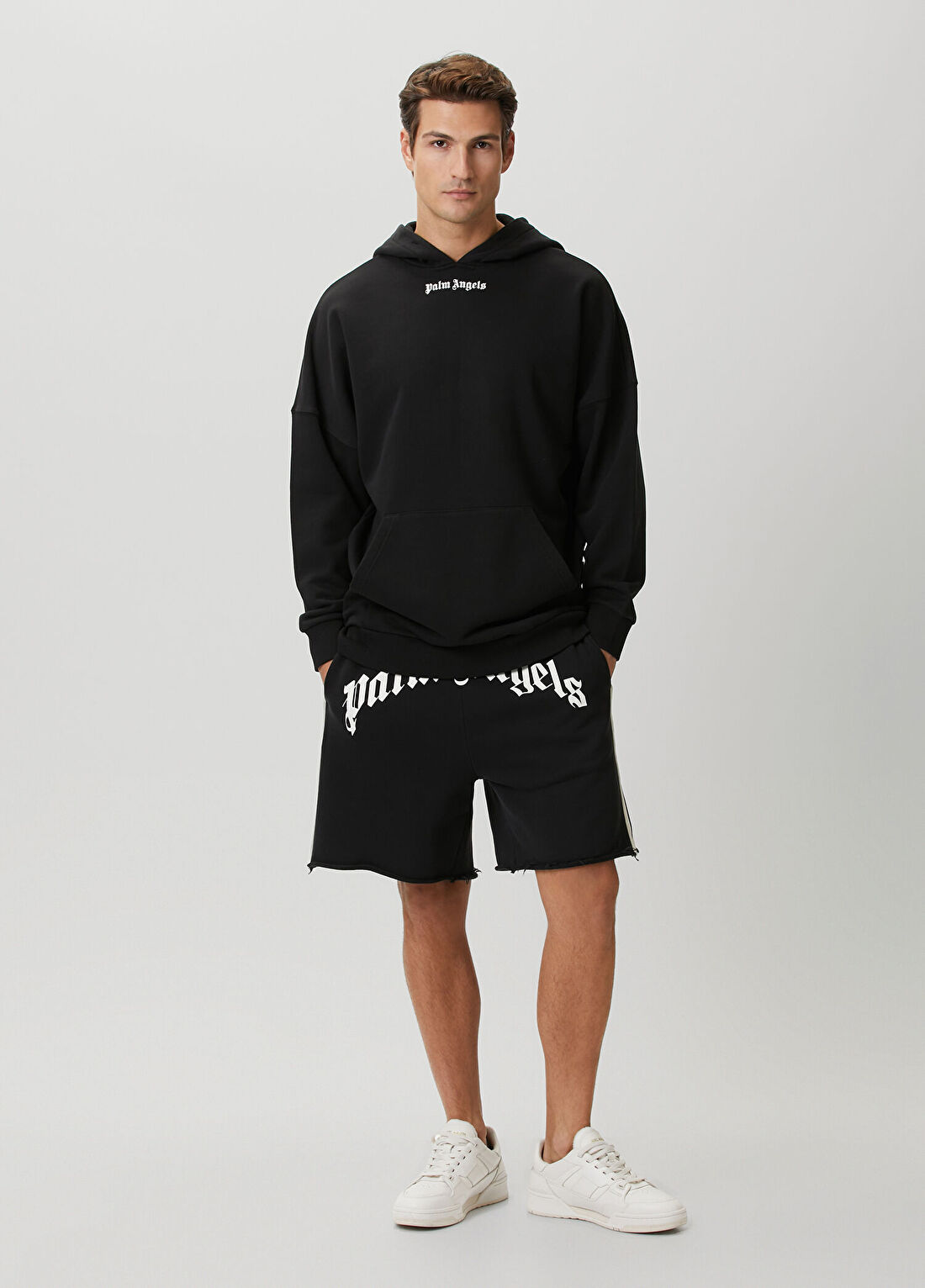 Palm Angels Siyah Beli Kordonlu Jersey Şort