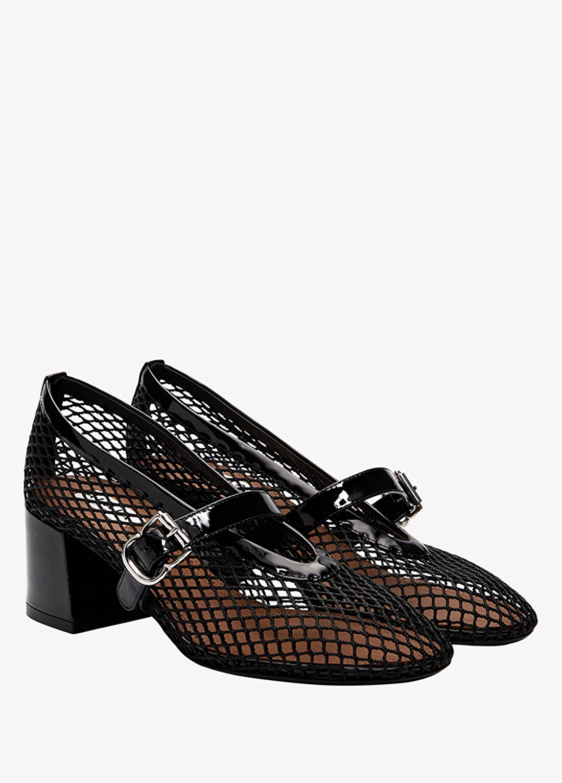 Alaïa Fishnet Siyah Fileli Topuklu Ayakkabı