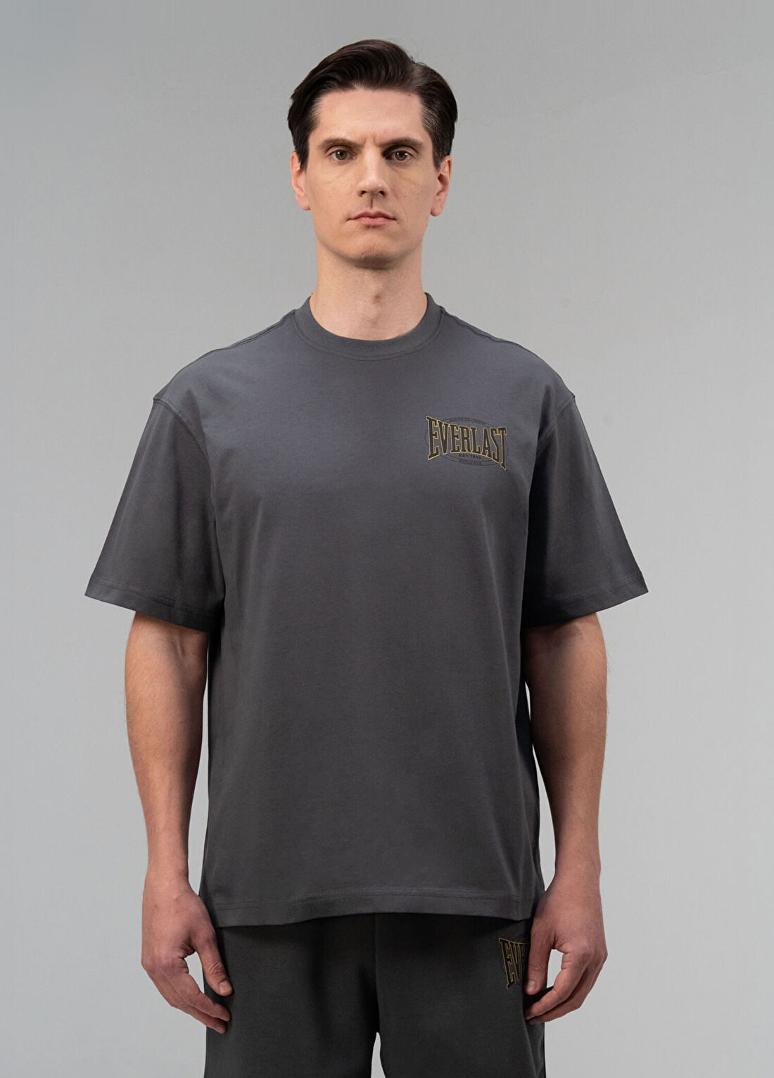 Everlast Authentic Boxing 2.0 Comfort Fit Gri Kısa Kollu Erkek T-shirt