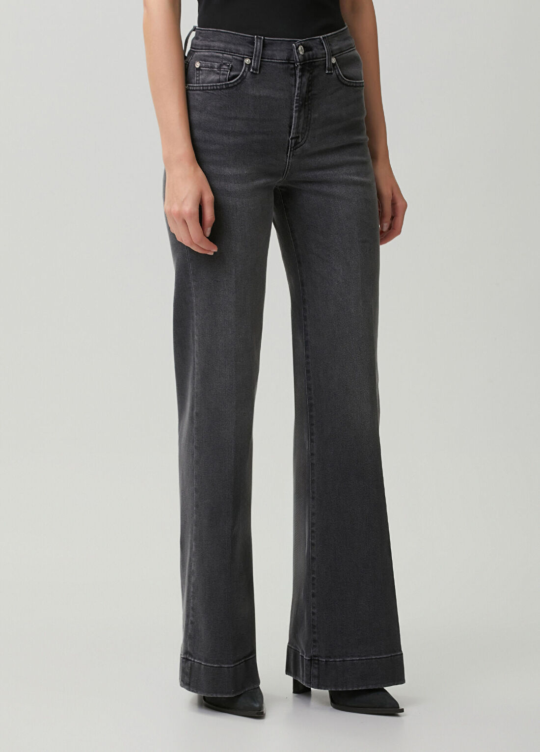 7 For All Mankind Modern Dojo Gri Jean Pantolon görsel 3