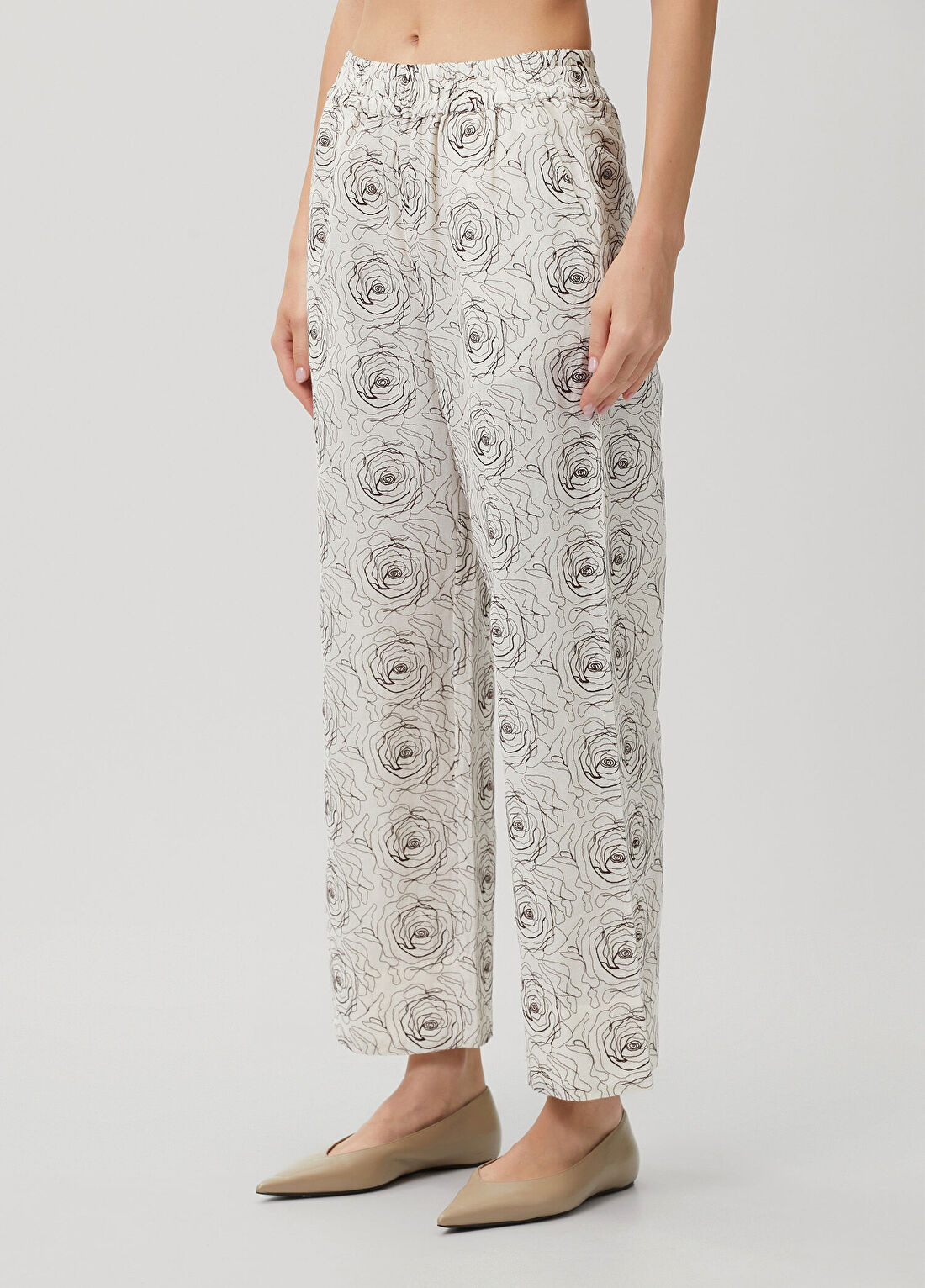 Skall Jasmine Desenli Keten Pantolon görsel 3