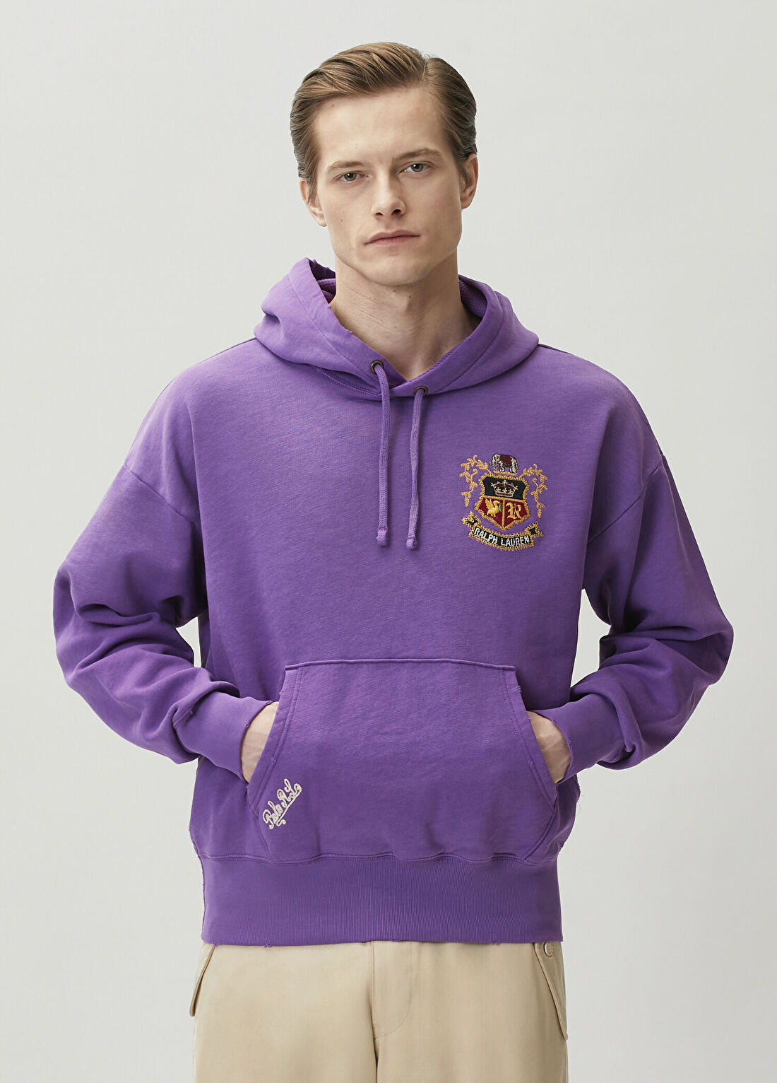 Polo Ralph Lauren Vintage Fit Mor Kapüşonlu Sweatshirt