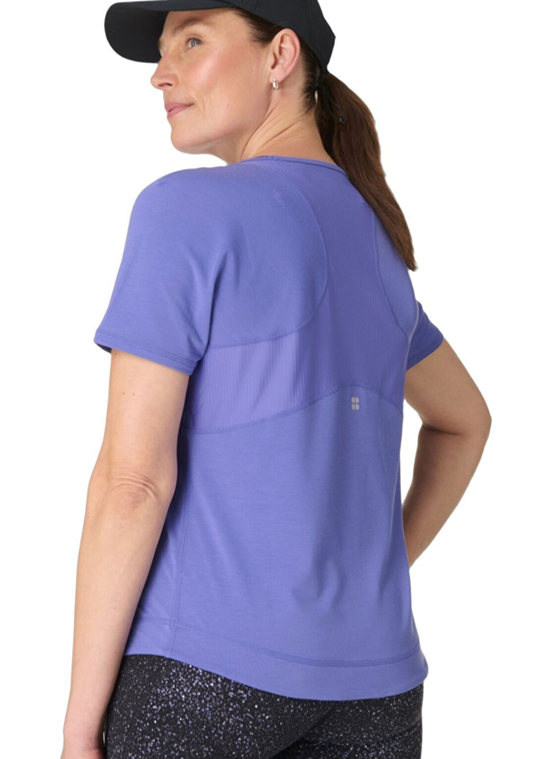 Sweaty Betty Breathe East Mesh Mor Kısa Kollu Kadın T-Shirt görsel 3