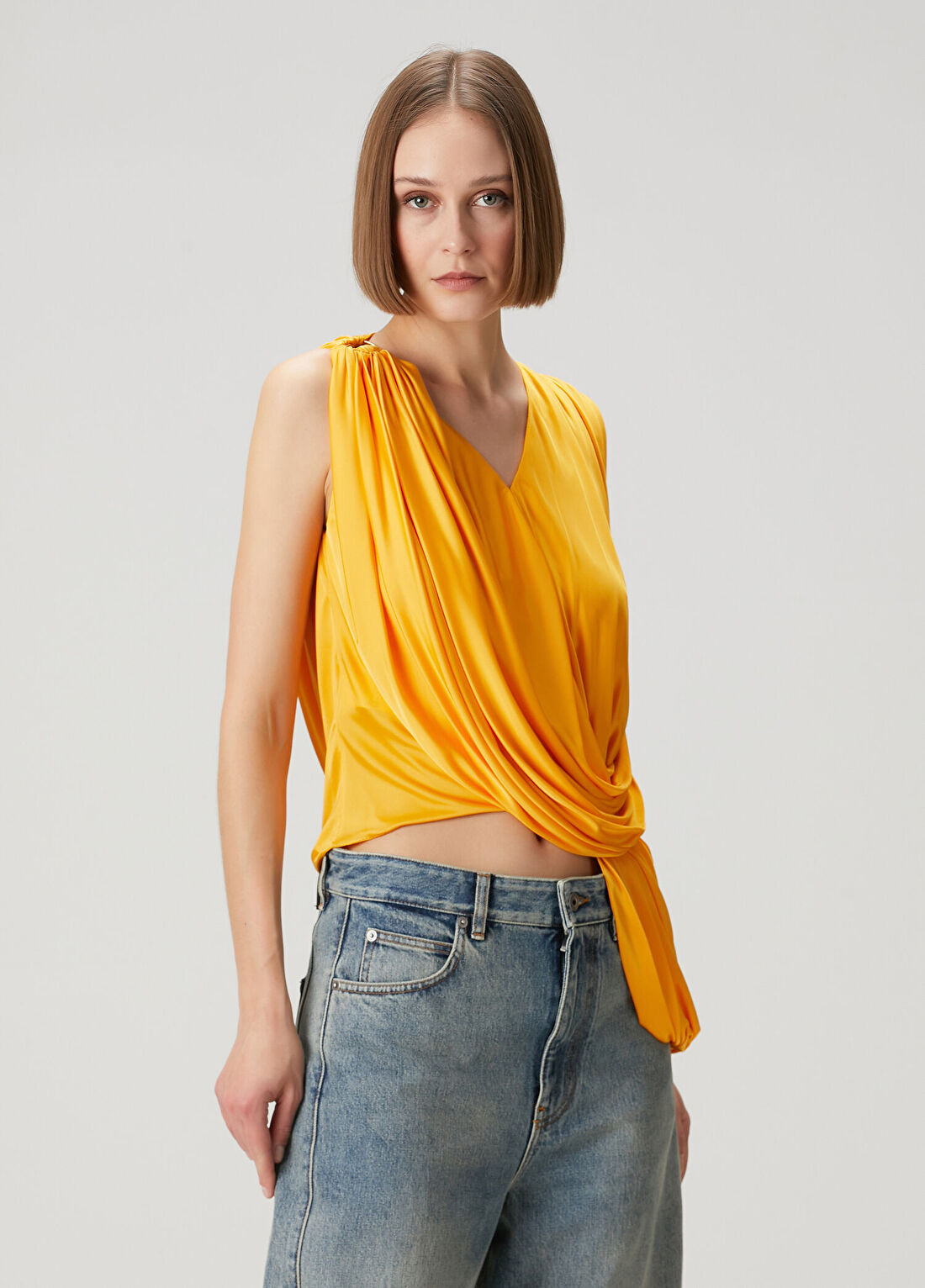 Loewe Koyu Sarı Drapeli Bluz görsel 3