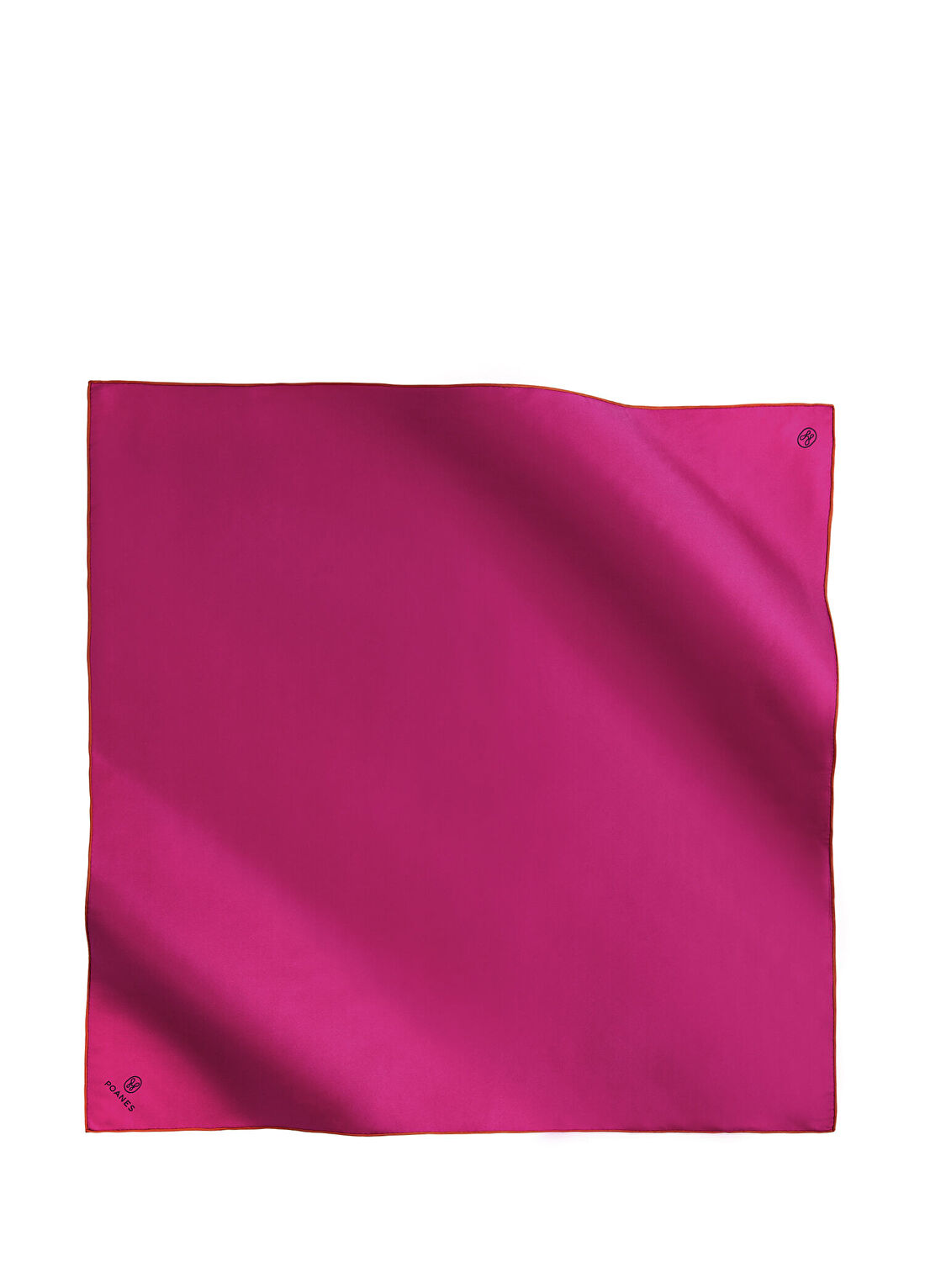 Poanes Twill Çift Baskılı Fuşya & Turuncu İpek Eşarp